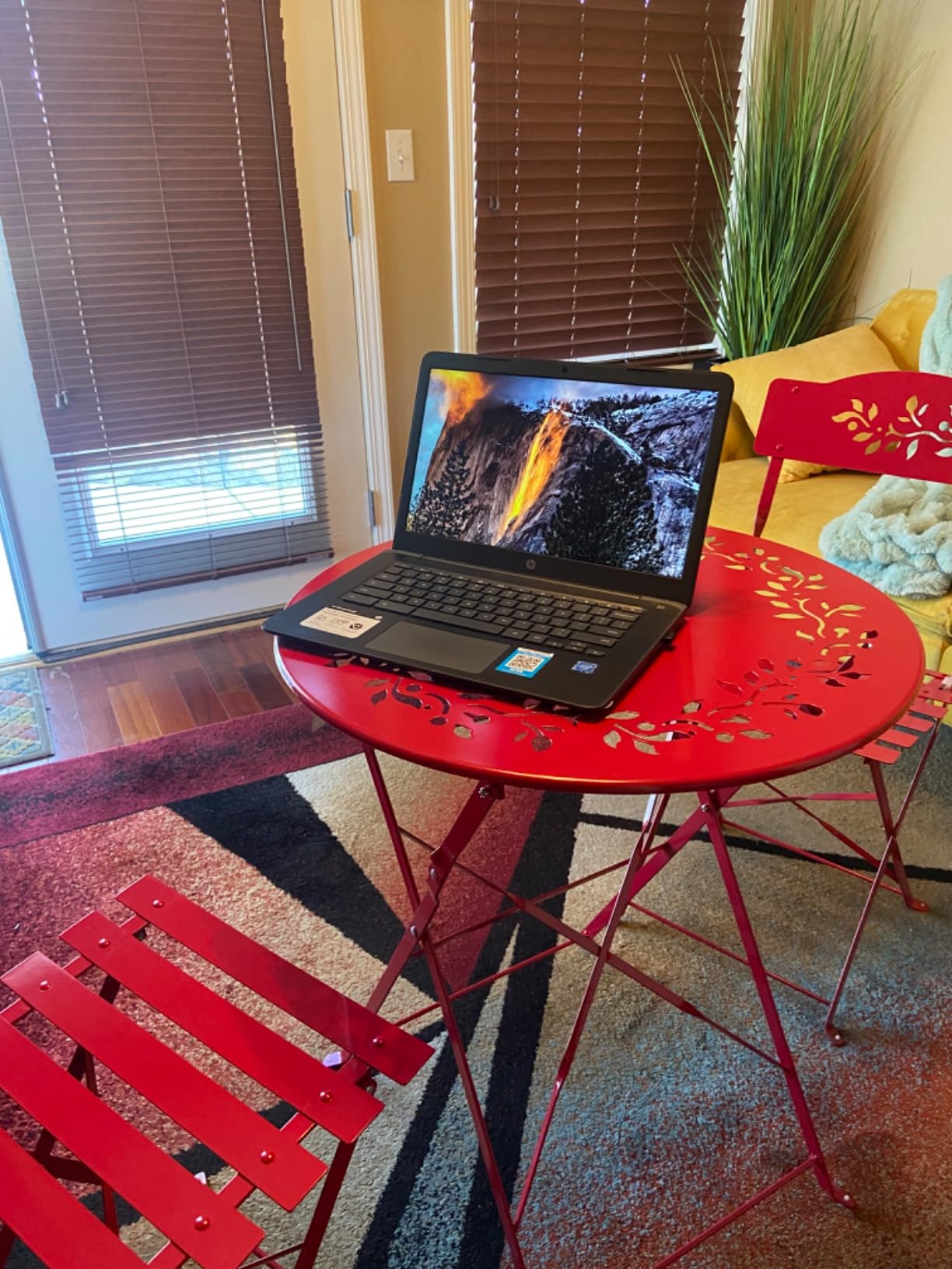 Alpine Corporation Indoor/Outdoor 3-Piece Bistro Set Folding Table and Chairs Patio Seating, Red customer photo 1