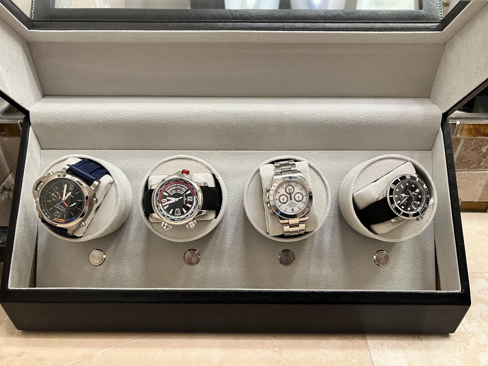 Watch Winder for Automatic Watches - Quad Watch Winders for Rolexs - Japanese Motor - Multiple Settings - Zero Magnetization customer photo 1