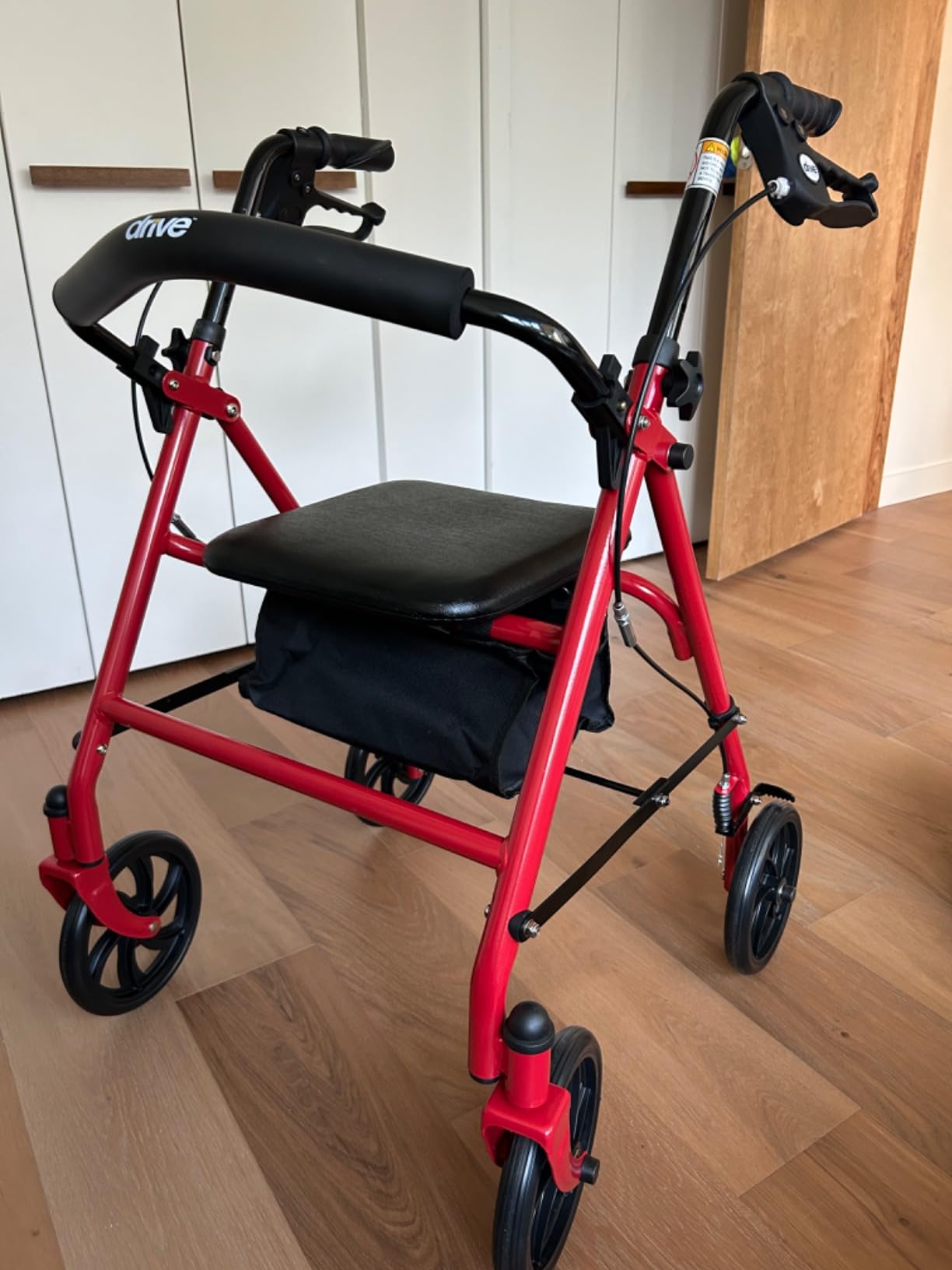 Drive Medical Rollator Walker with Seat - Stable Mobility Support - Height Adjustable - Durable Steel Frame Construction - Smooth 7.5