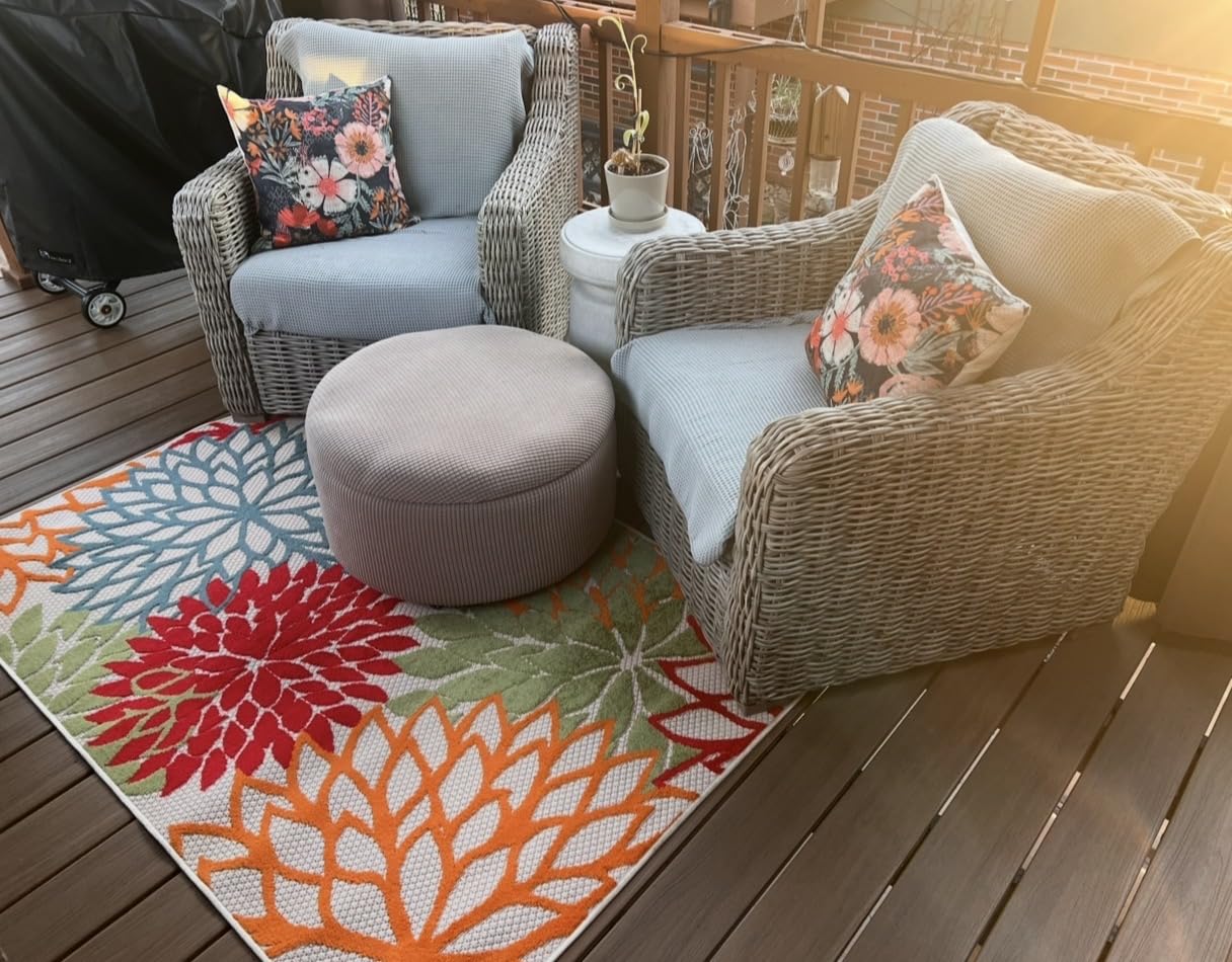 Nourison Home Aloha Indoor/Outdoor Green 5'3