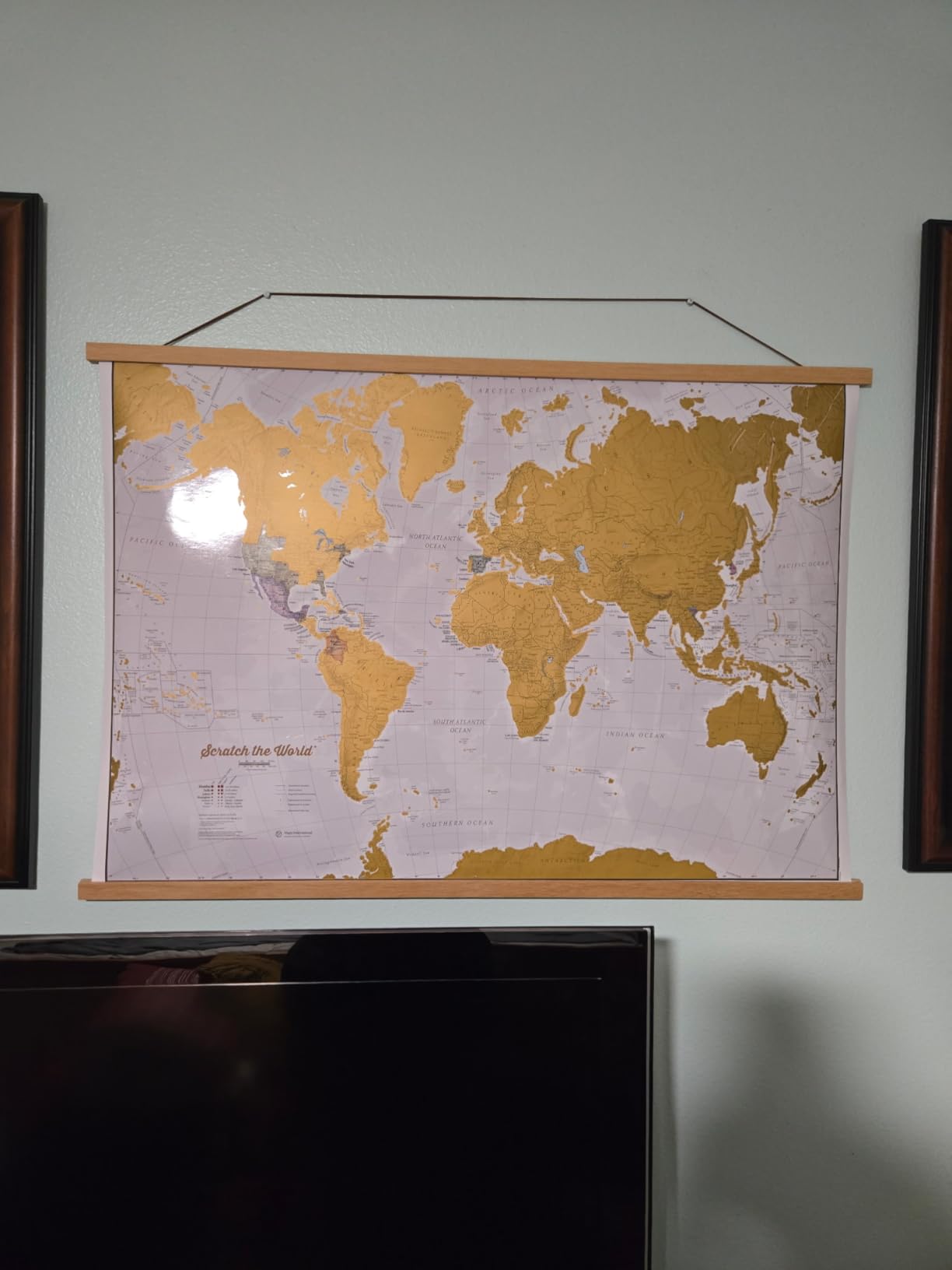 Scratch The World Travel Map - Frameable Scratch Off World Map Poster - X-Large 23 x 33 - Maps International - 50 Years of Making Maps - Updated 2025 - Cartographic Detail Featuring Country & State Borders customer photo 1