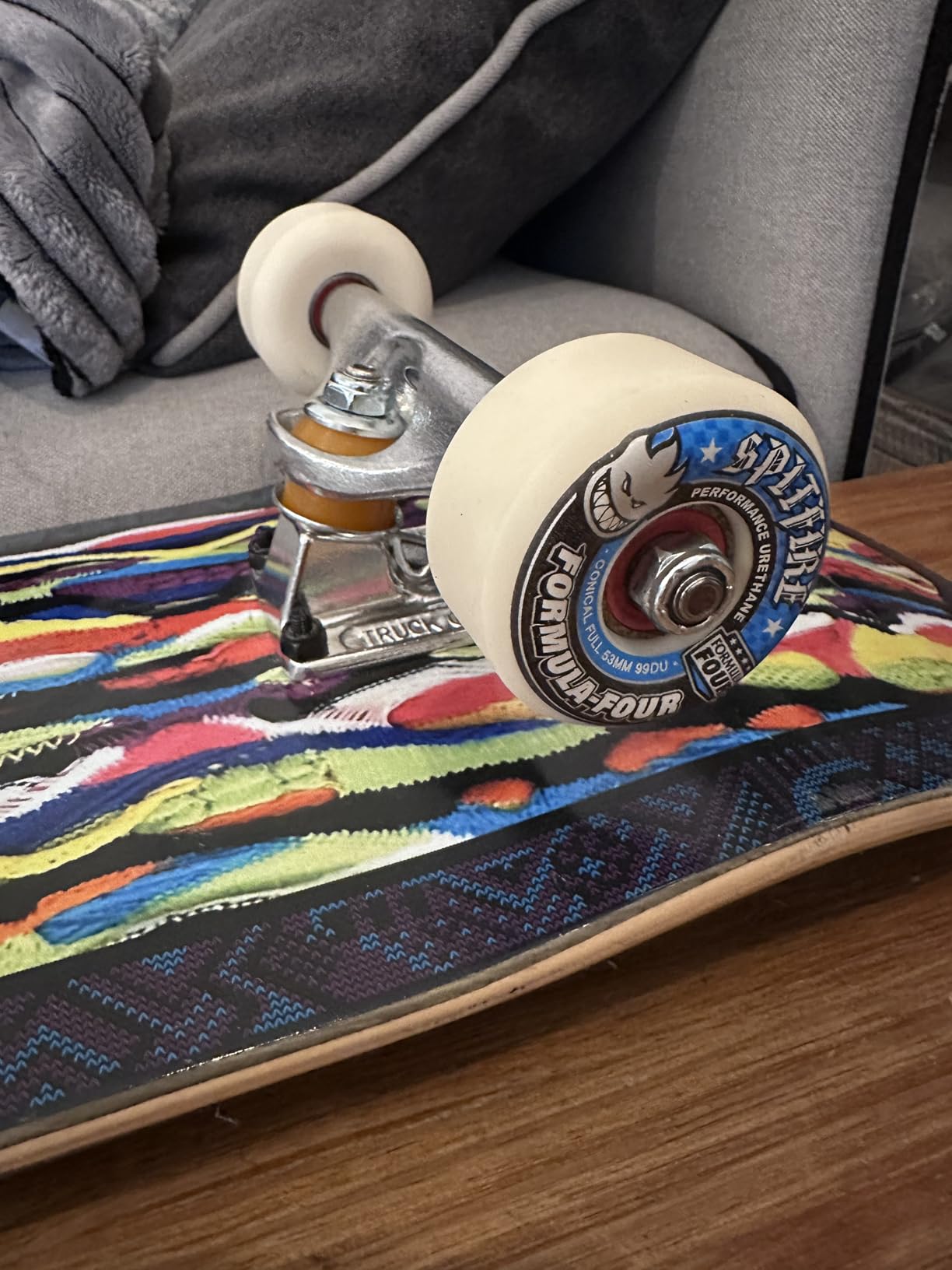 Spitfire Formula 4 99d Conical Full 53mm White W/Blue Skateboard Wheels (Set of 4) customer photo 1