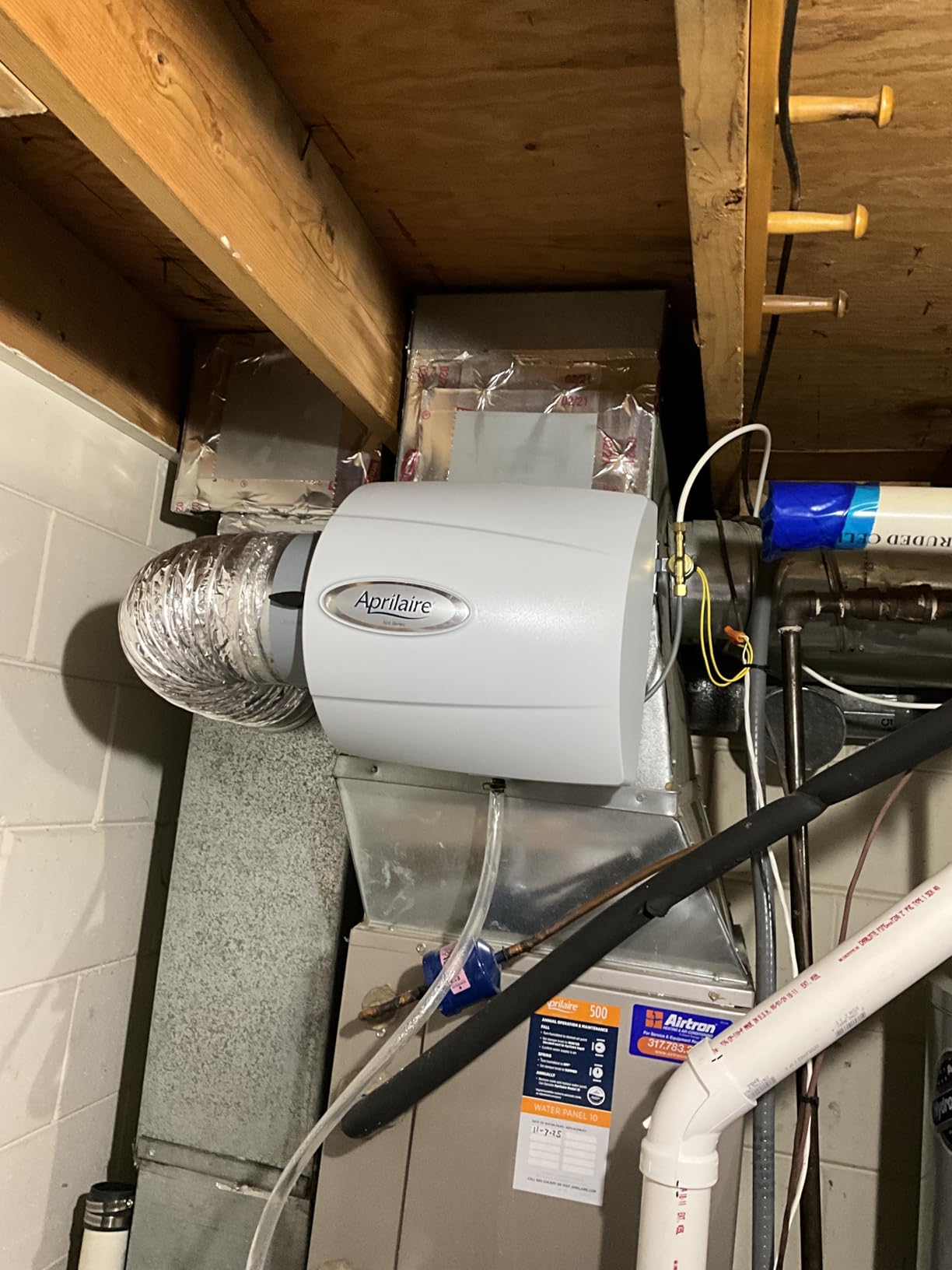 AprilAire 500M Whole-House Humidifier, Manual Compact Furnace Humidifier, Large Capacity Whole-House Humidifier for Homes up to 3,600 Sq. Ft., White customer photo 1