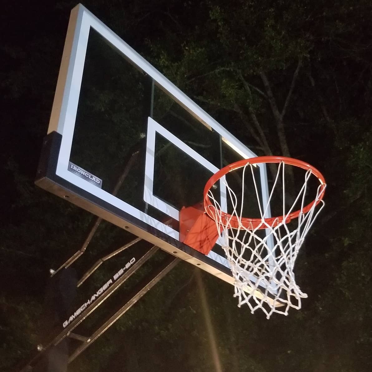 Silverback Height Adjustable In-Ground Basketball Hoop with Tempered Glass Backboard, Pro-Style Breakaway Rim & Backboard Pad customer photo 2