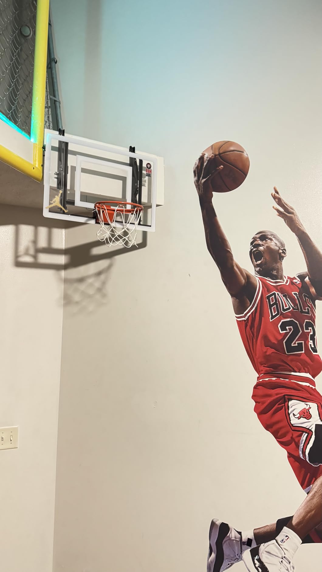 RAMGOAL Wall Mounted Indoor Adjustable Mini Basketball Hoop with Ball | 24