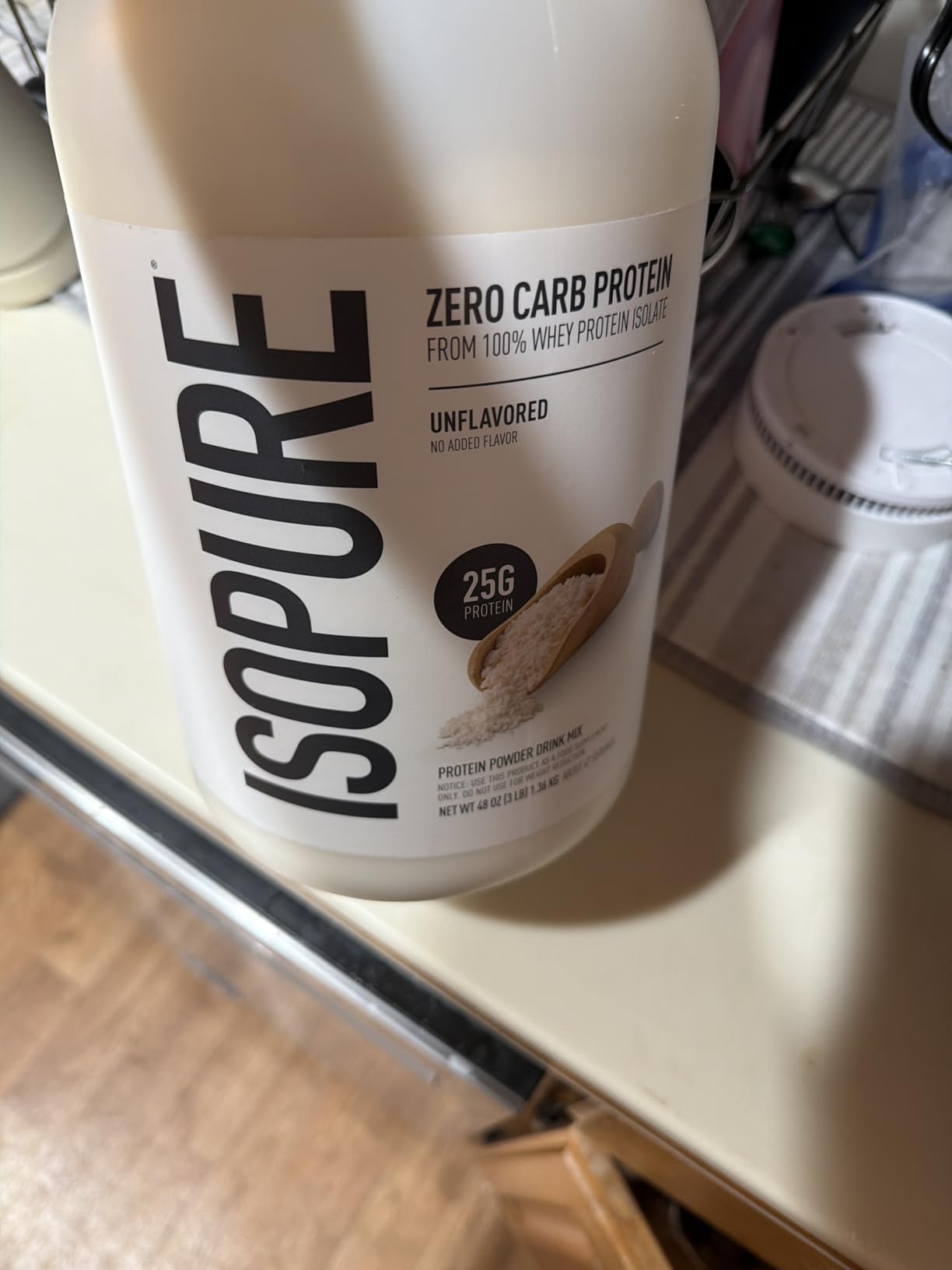 Isopure Zero Carb 100% Pure Whey Isolate Protein Powder, Gluten Free, with Vitamins, Unflavored, 25g Protein Per Serving, 1 Lb, 16 Servings (Packaging May Vary) customer photo 1