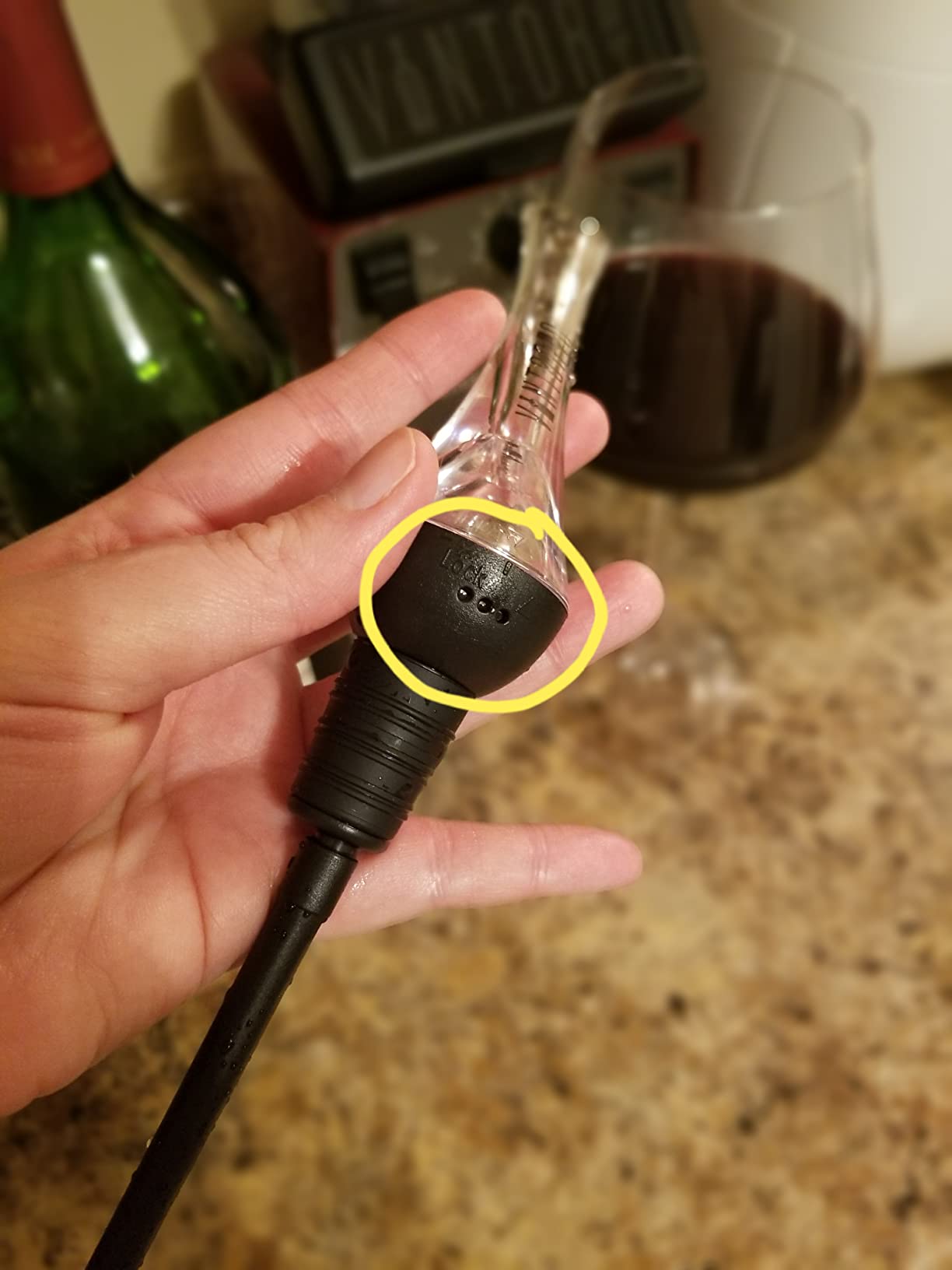 Vintorio Wine Aerator Pourer - Premium Aerating Pourer and Decanter Spout (Black) customer photo 2