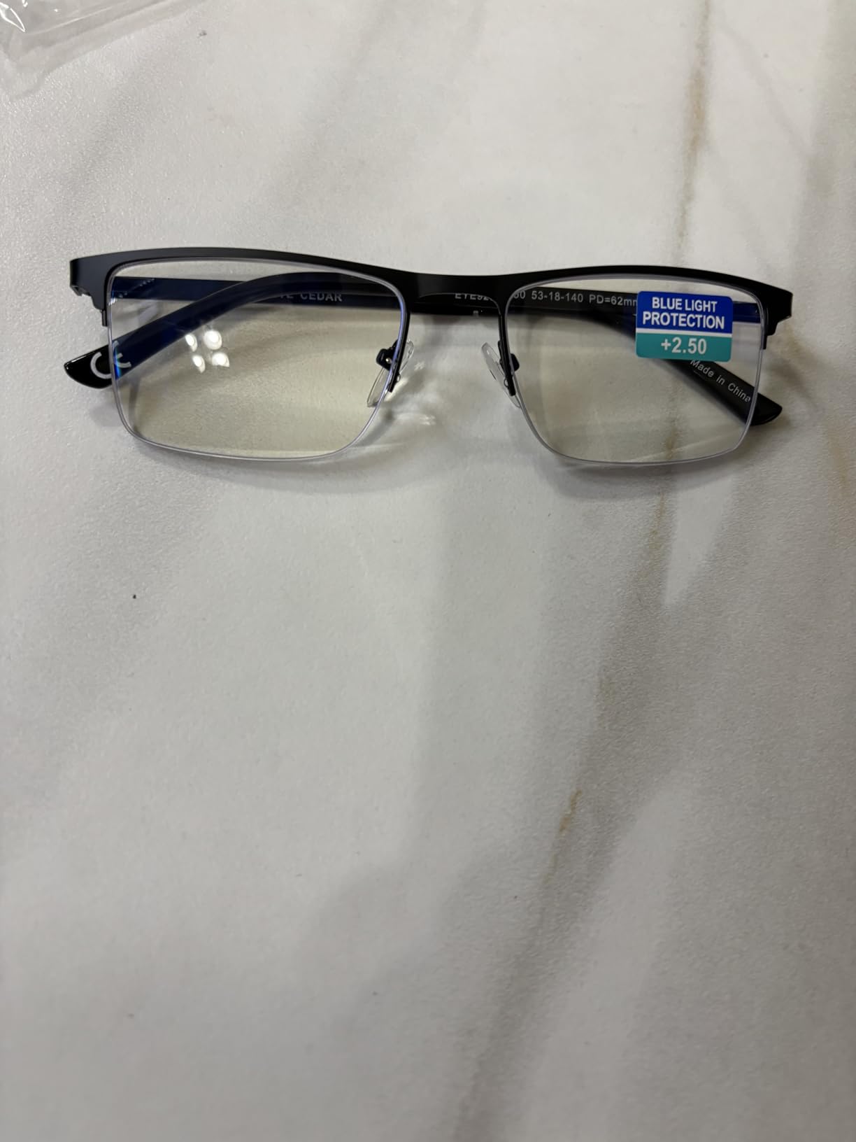 EYECEDAR 5 Pack Quality Reading Glasses Men Metal Half Frame Spring Hinges Blue Light Blocking Computer Eyeglasses Readers for Men 2.5 customer photo 1