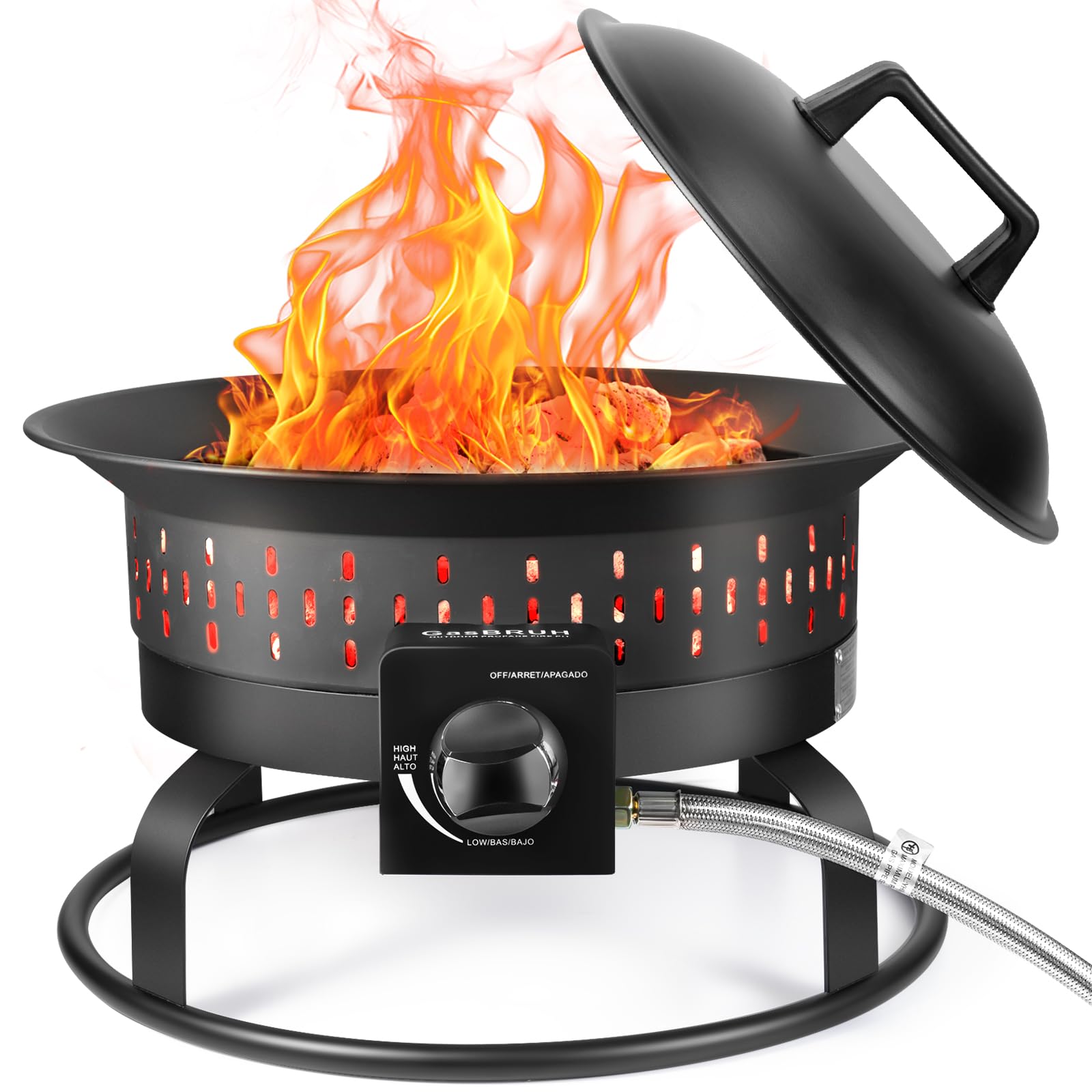 Outdoor Portable Propane Fire Pit, 19-Inch,60,000 BTU with Cover&Carry Kit,Camping Propane Fire Pits,Gas Firebowl,Portable Gas Fire Pit for Outside Patio,Backyard,Camping,RV,Deck,Tailgating customer photo 1