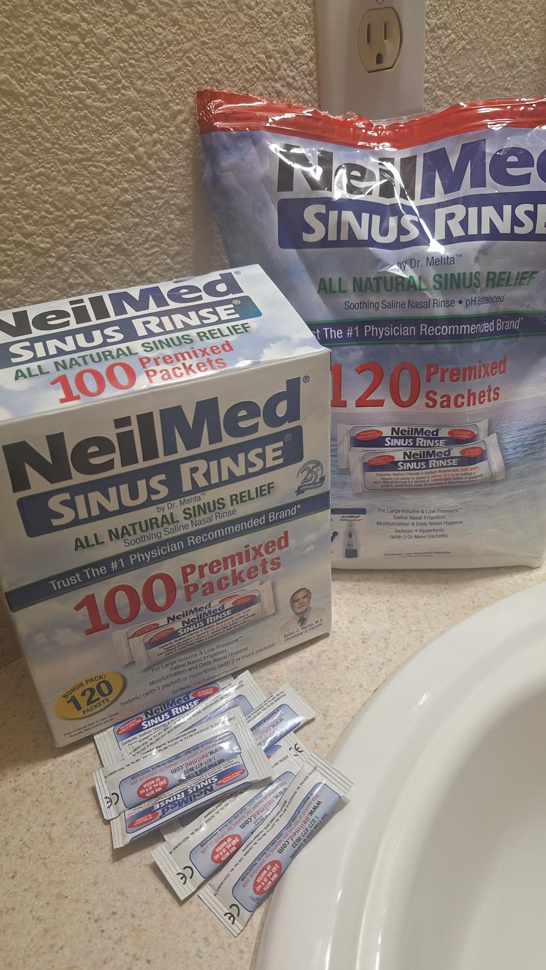 NeilMed Sinus Rinse All Natural Relief Premixed Refill Packets 100 Count (Pack of 1) customer photo 1