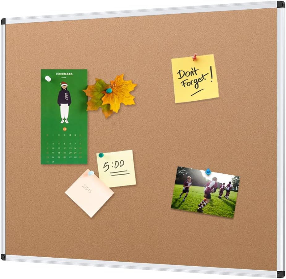 VIZ-PRO Cork Notice Board, 36 X 24 Inches, Silver Aluminium Frame customer photo 1