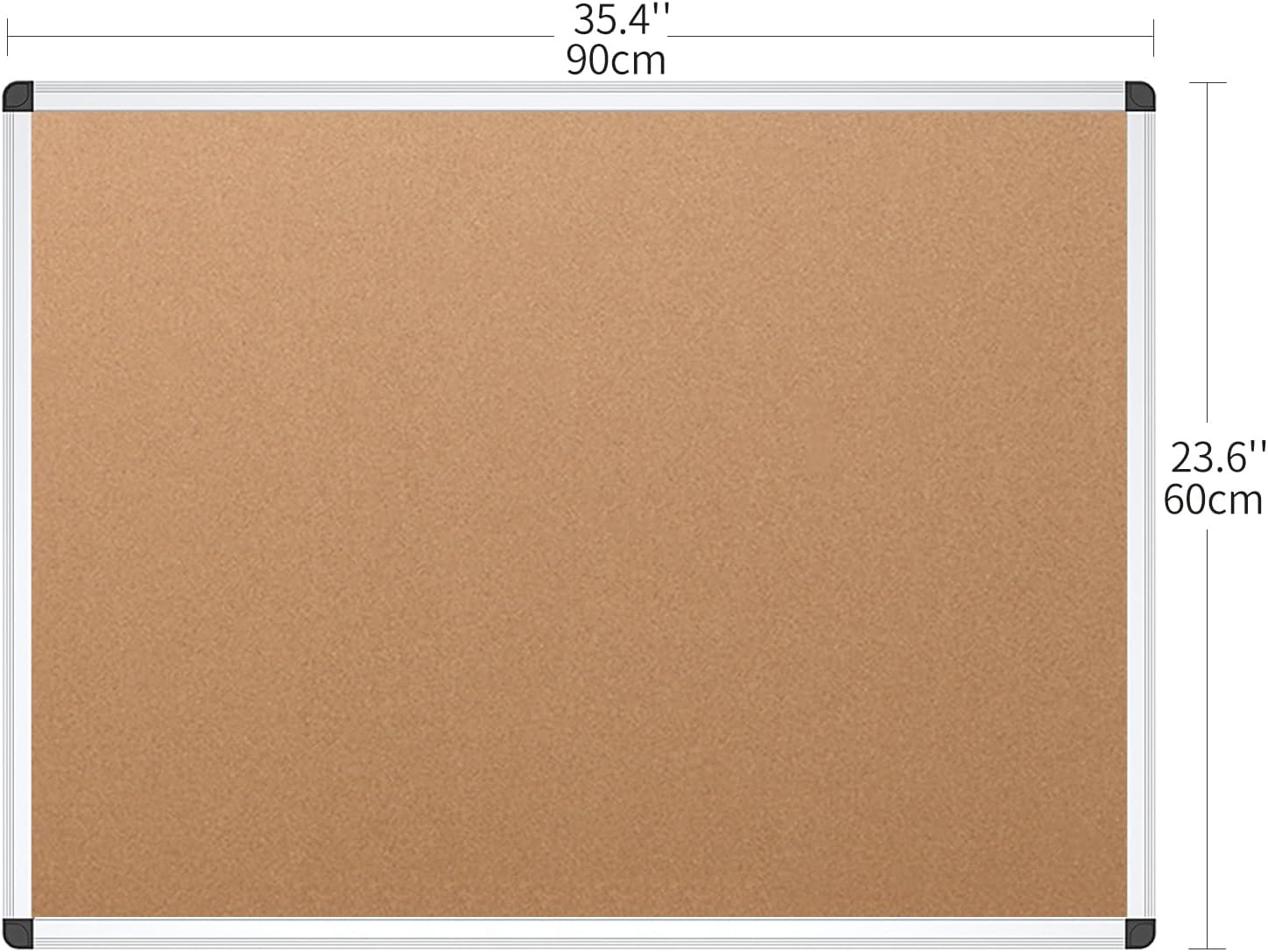 VIZ-PRO Cork Notice Board, 36 X 24 Inches, Silver Aluminium Frame customer photo 2