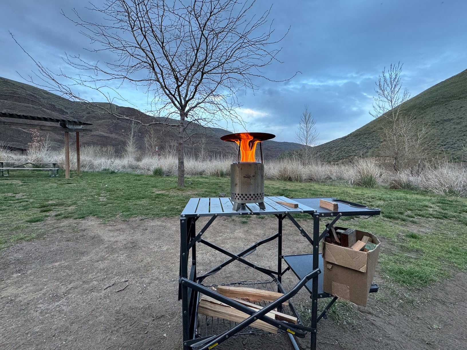 GCI OUTDOOR Slim-Fold Cook Station | Portable Folding Kitchen Table with a Heat Resistant Tabletop, 4 Side Tables & Storage Rack, Perfect for Picnics & Camping Trips customer photo 2