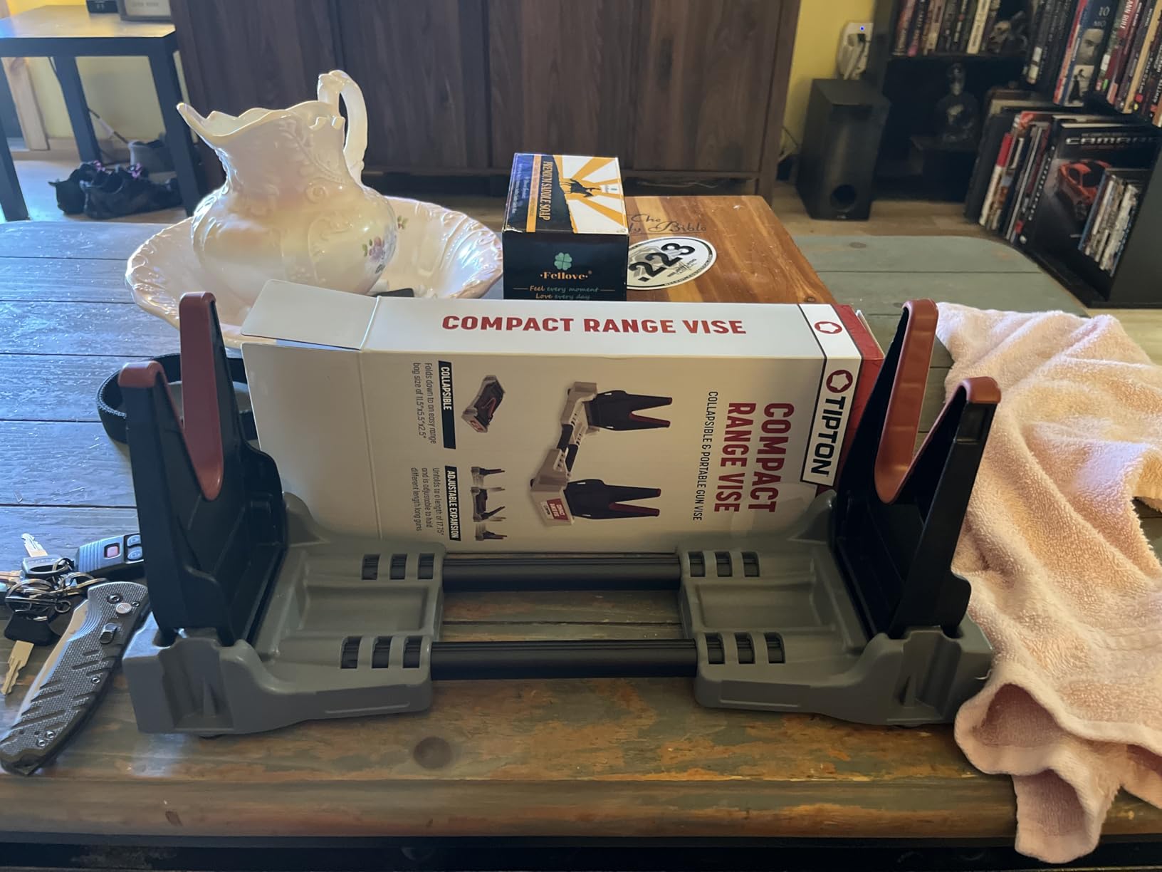 Tipton Compact Range Vise with Folding Forks and Non-Marring Cradle for Easy Transport, Firearm Cleaning and Maintenance, 11-1/4-17-3/4