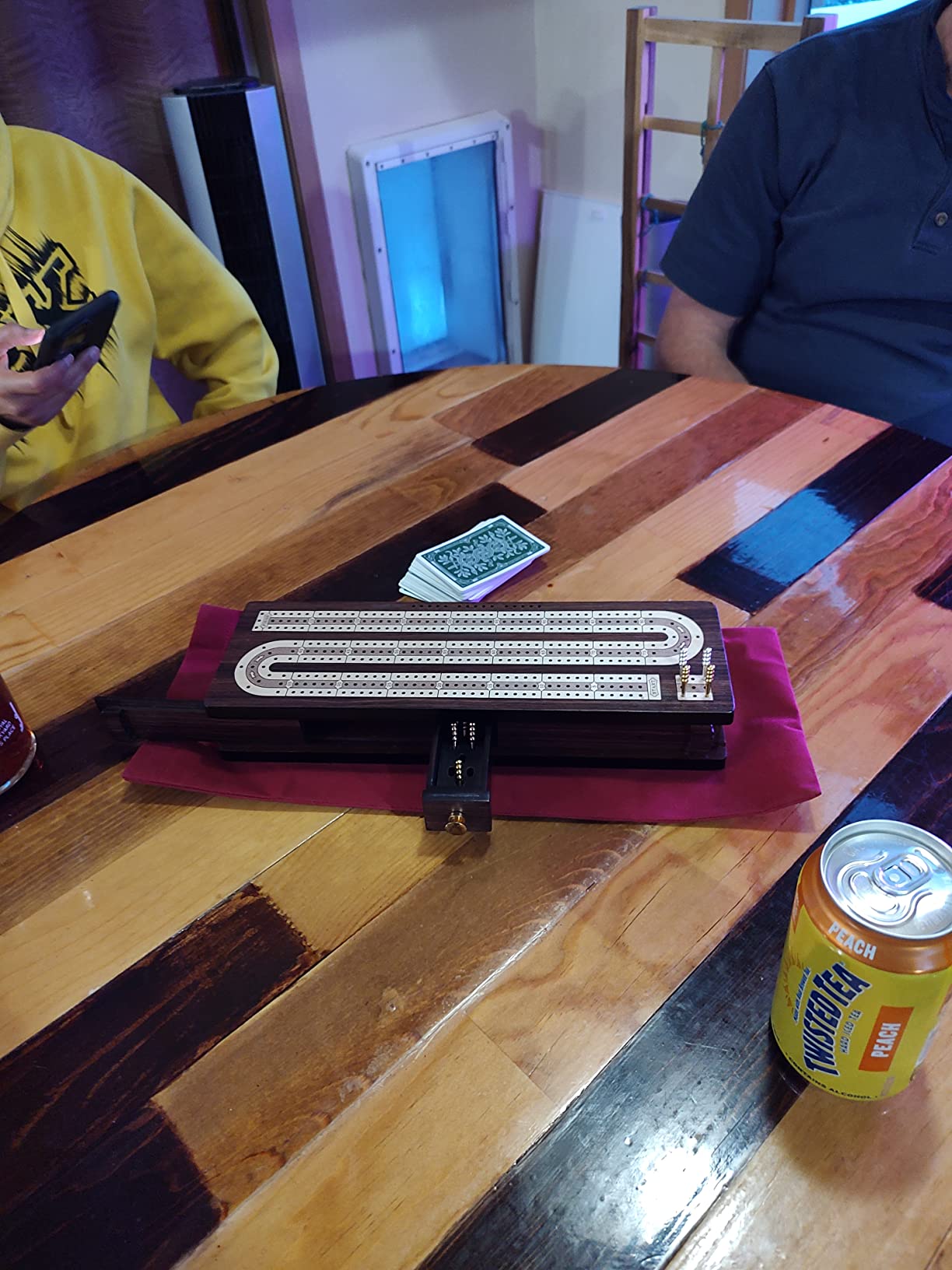 House of Cribbage - Continuous Cribbage Board/Box Inlaid in Rosewood/Maple 12