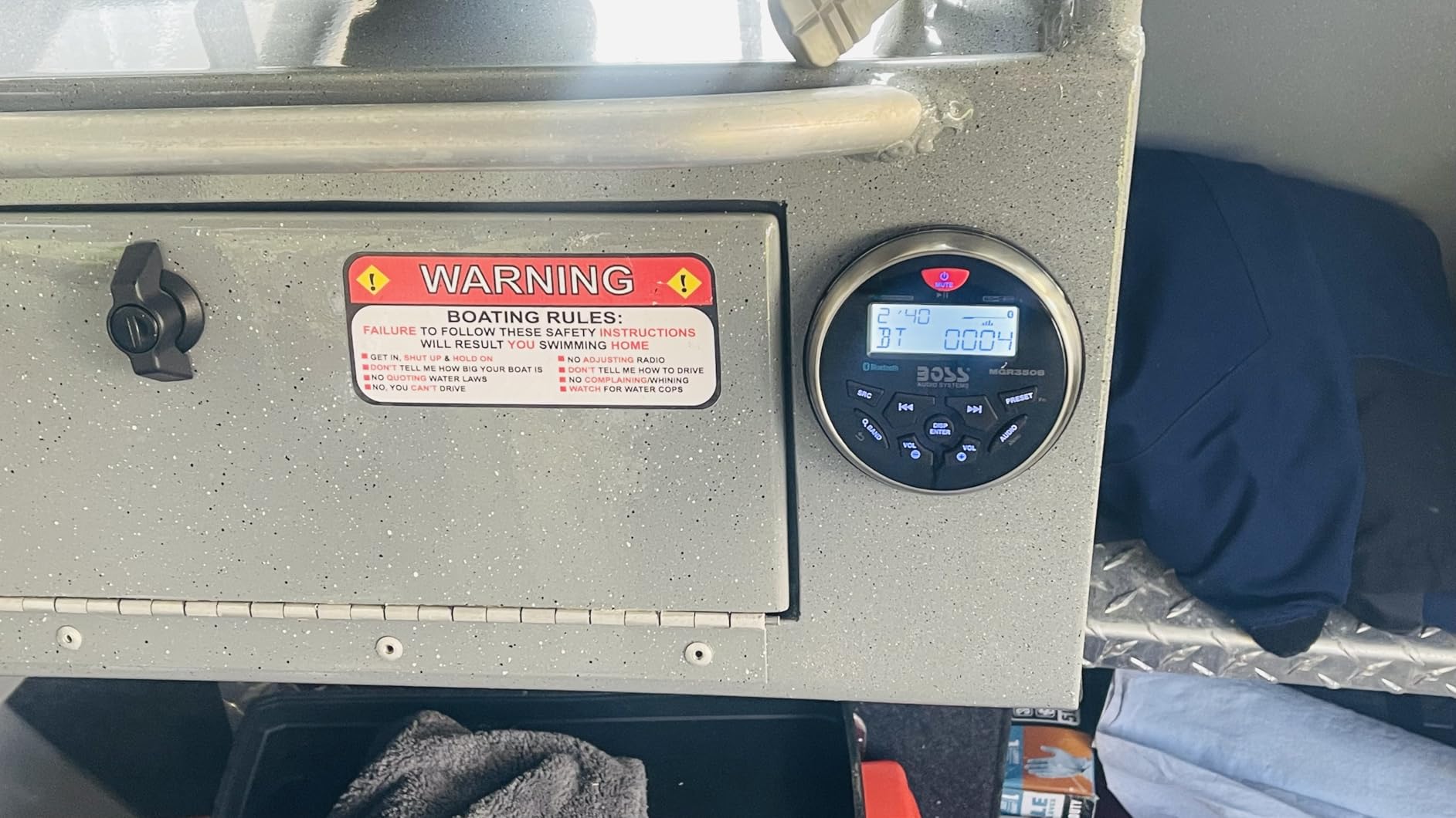 BOSS Audio Systems MGR350B Marine Boat Stereo Gauge Receiver - Bluetooth Head Unit, No CD DVD Player, Built-in 4 Channel Amplifier, Weatherproof, USB, USB Charging customer photo 2