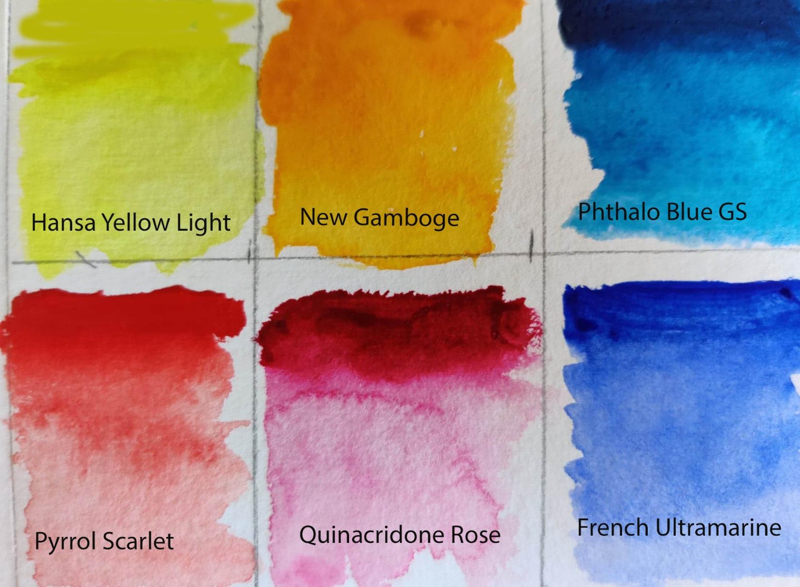 DANIEL SMITH 285610005 Extra Fine Essentials Introductory Watercolor, 6 Tubes, 5ml, Blue/Transparent/Yellow, 0.17 Fl Oz (Pack of 6) customer photo 2