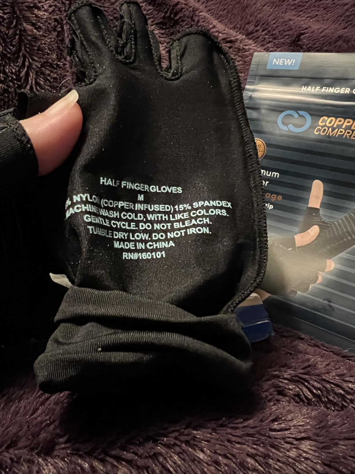 Copper Compression Arthritis Gloves | Fingerless Arthritis Carpal Tunnel Pain Relief Gloves For Men & Women | Hand Support Wrist Brace For Rheumatoid, Tendonitis, Swelling, Crocheting, Typing (M) customer photo 2