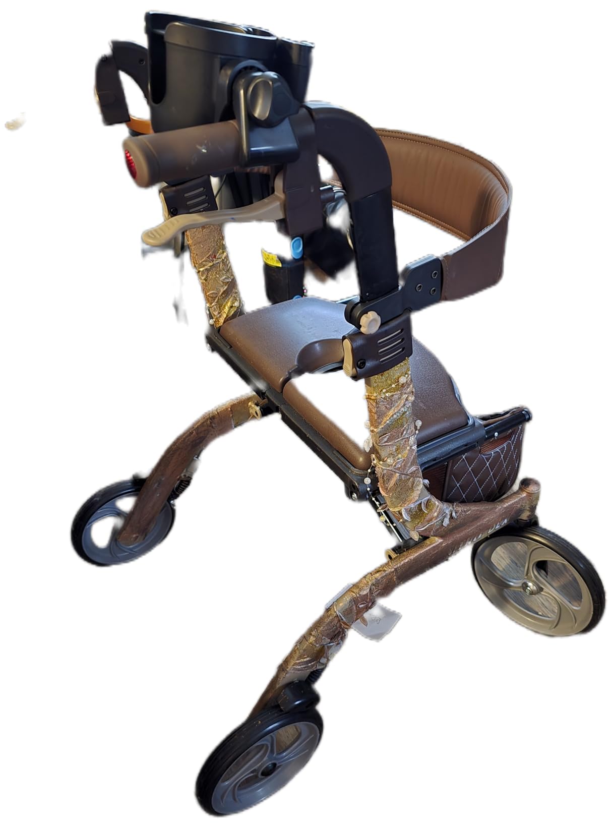 Drive Medical Nitro DLX Foldable Rollator Walker for Seniors & Adults - Hand Activated Brakes - Padded Seat - Storage Bag - 10 Inch Front Wheels - Folding Mobility Aid - Champagne customer photo 2