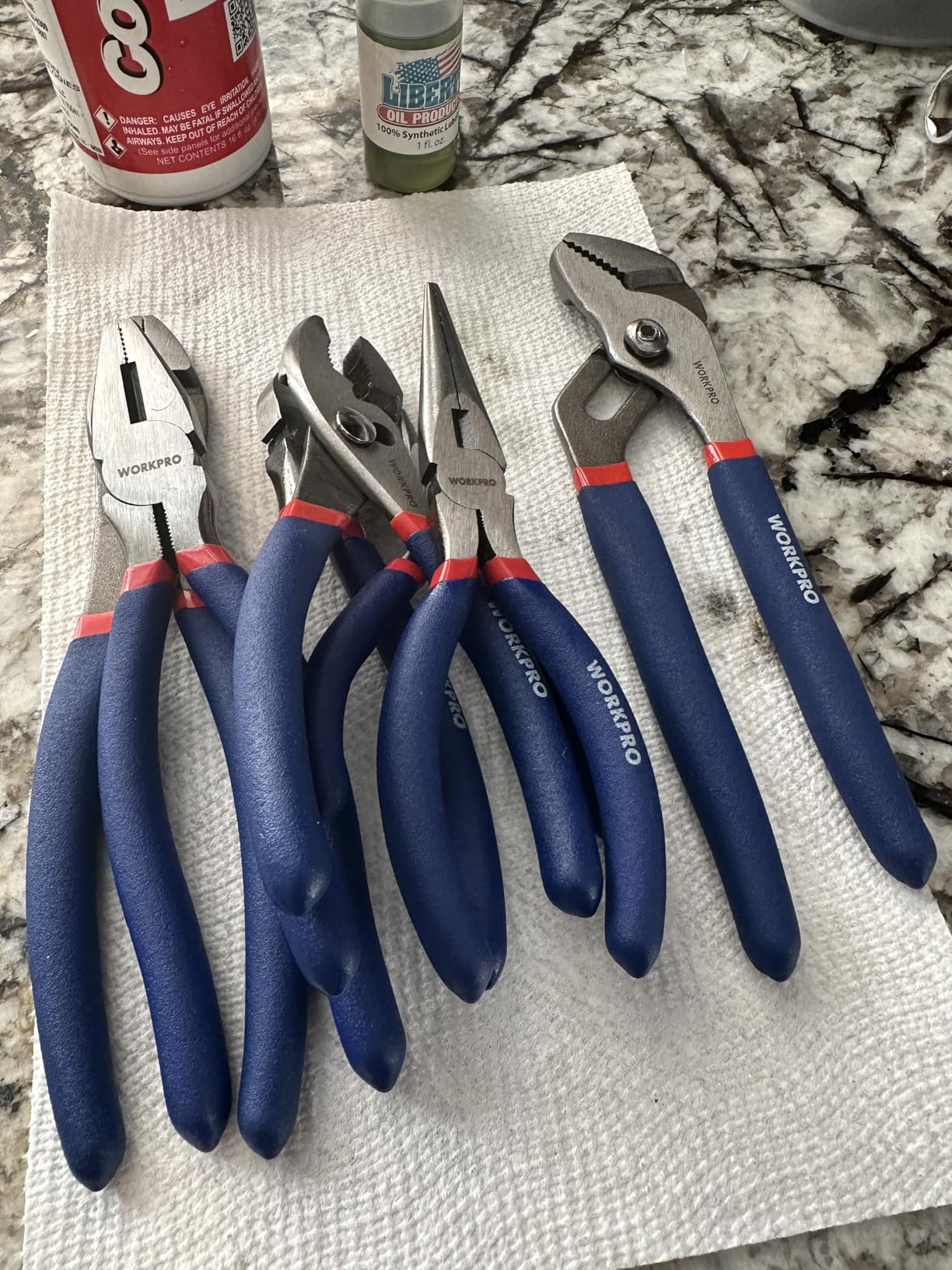 7-piece WORKPRO Pliers Set with Groove Joint, Long Nose, Slip Joint, Linesman, and Diagonal Pliers for DIY & Home Use customer photo 1