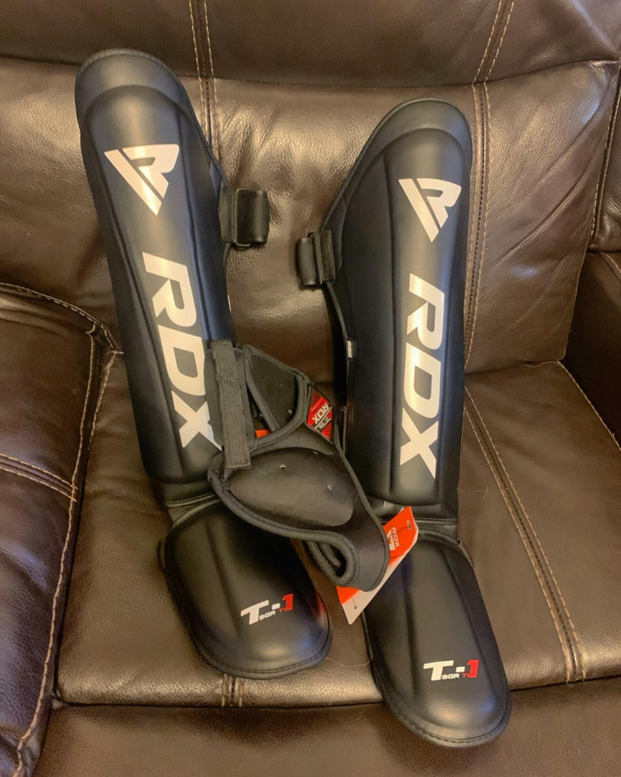 RDX Shin Guards Kickboxing Muay Thai, SATRA SMMAF Approved, Premium Maya Hide Leather, Leg Instep Protection Pads customer photo 2