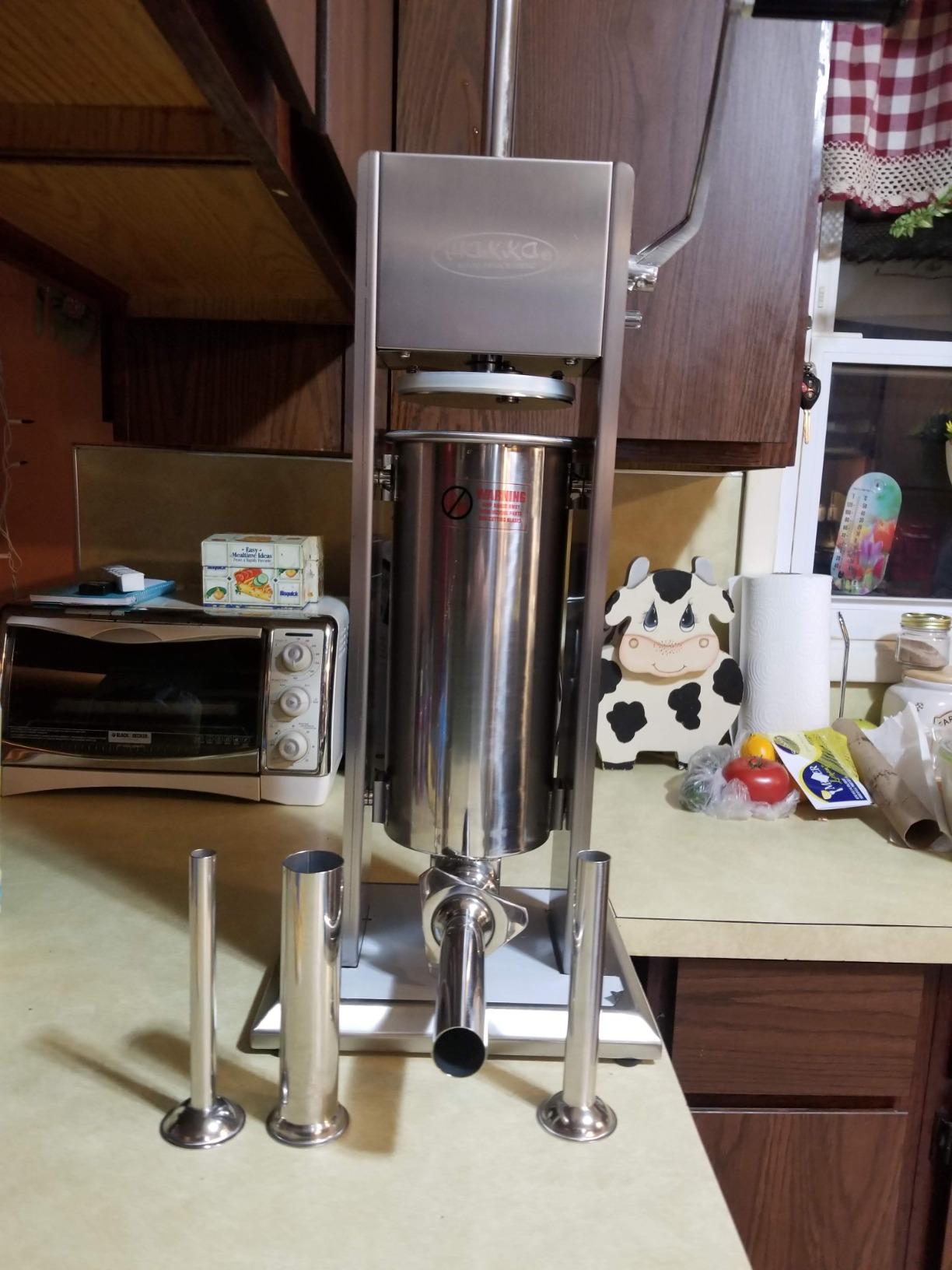 Hakka 11 Lb/5 L Sausage Stuffer 2 Speed Stainless Steel Vertical Sausage Maker customer photo 2