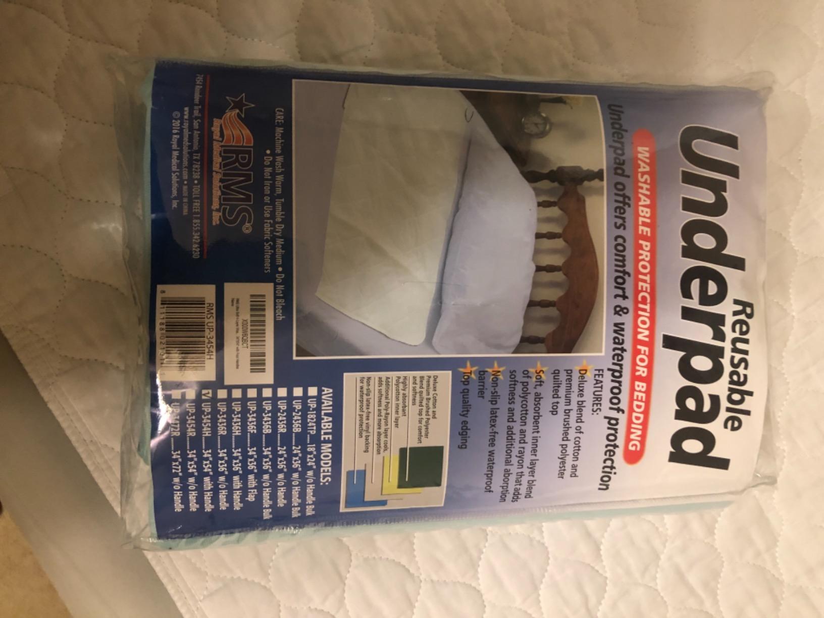 RMS Ultra Soft 4-Layer Washable and Reusable Incontinence Bed Pad - Waterproof Bed Pads, 24