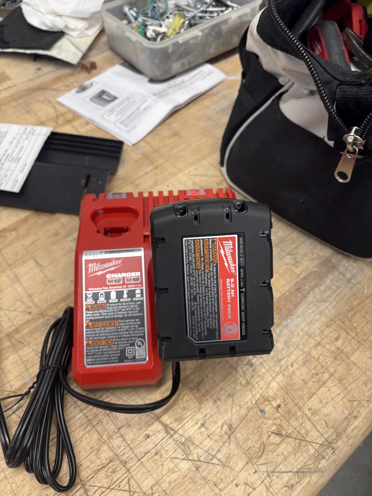 Milwaukee 48-59-1850 M18 RED LITHIUM XC 5.0 Ah Batteries (2) + M12/M18 Multi Voltage Charger Kit customer photo 2