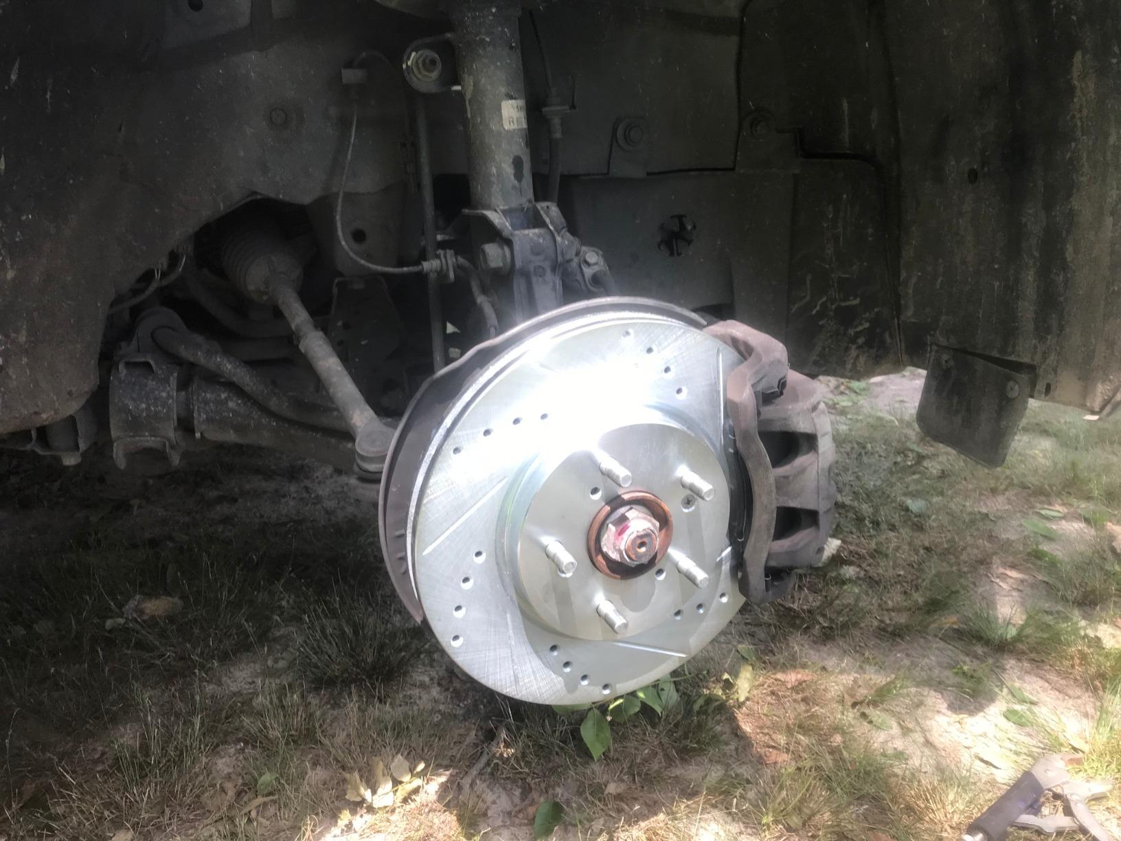 R1 Concepts Front and Rear Brake Kit For 2004-2008 Acura TL| Drilled Slotted Brake Rotors| Ceramic Brake Pads and Rotors Kit| Hardware included customer photo 2