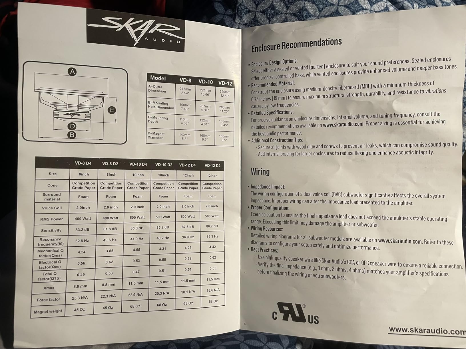 Skar Audio VD-12 D2 12