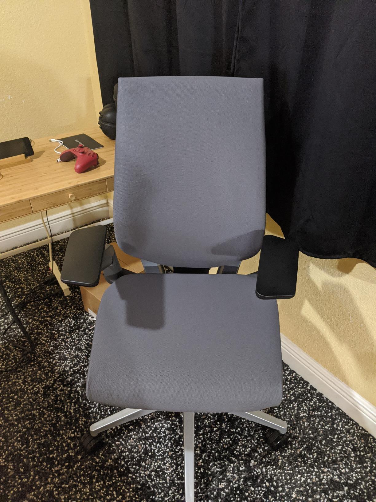 Steelcase Gesture Office Chair - Ergonomic Work Chair with Wheels for Carpet - Comfortable - Intuitive-to-Adjust for Desk - 360-Degree Arms - Tangerine Orange Fabric customer photo 2