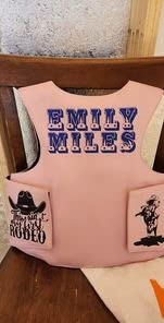 HILASON Kids Junior Youth Horse Riding Pro Rodeo Leather Protective Vest Blue/Metallic Red | Youth Rodeo Vest | Leather Vest customer photo 1