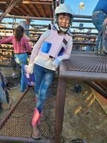 HILASON Kids Junior Youth Horse Riding Pro Rodeo Leather Protective Vest Blue/Metallic Red | Youth Rodeo Vest | Leather Vest customer photo 2
