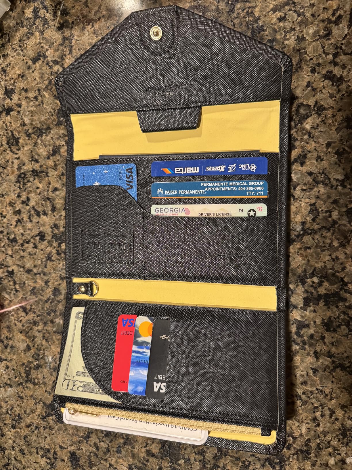 ZOPPEN Mulit-purpose Rfid Blocking Passport Holder Travel Wallet (Ver.4) Passport and Vaccine Card Holder Combo Tri-fold Document Organizer Travel Essentials customer photo 2