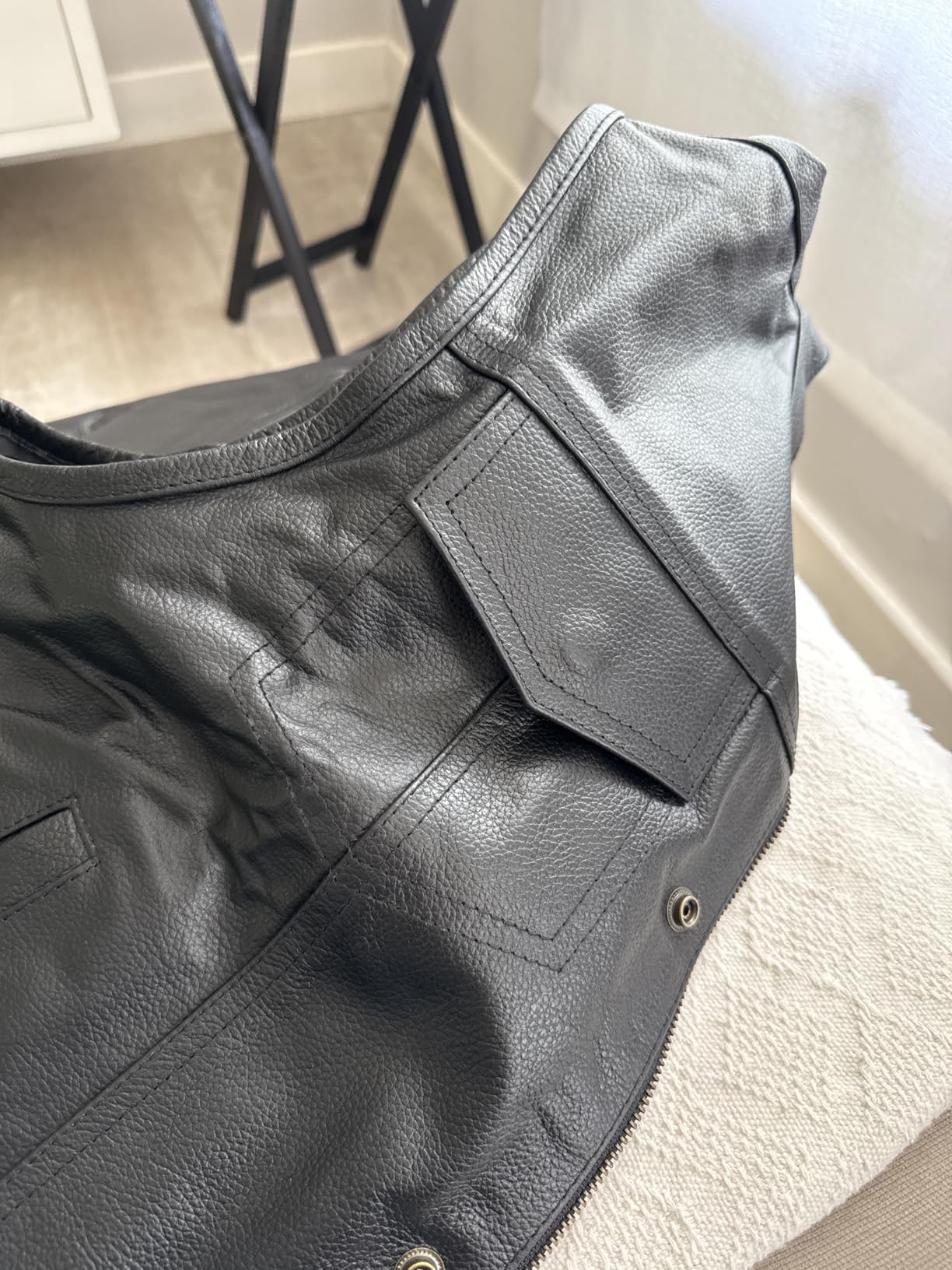Jackets 4 Bikes Men's SOA Motorcycle Vest - Premium Buffalo Leather, Multiple Pockets Club Style Biker Vest - All Seasons customer photo 1
