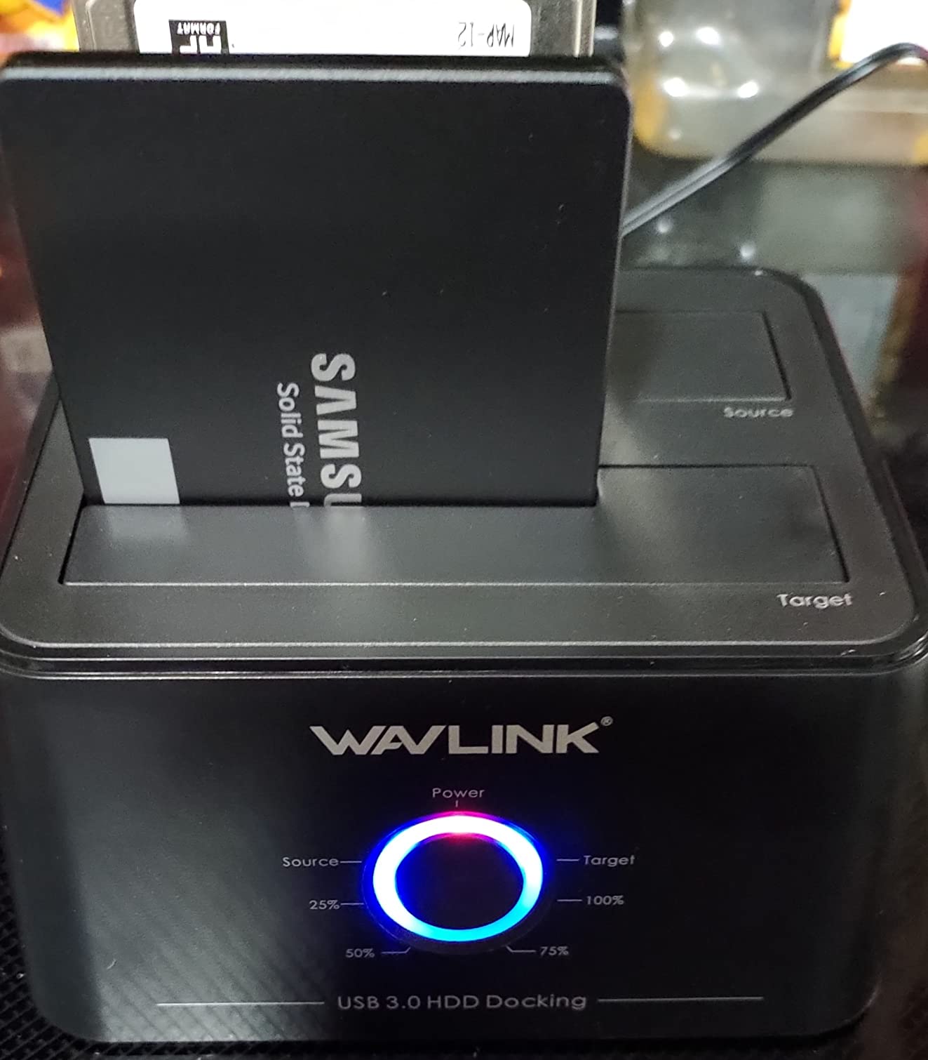 WAVLINK USB 3.0 and USB C to SATA Dual-Bay External Hard Drive Docking Station for 2.5/3.5 Inch HDD/SSD with UASP (6Gbps), Support Offline Clone/Duplicator Function [16TB X2 ]-Black customer photo 1