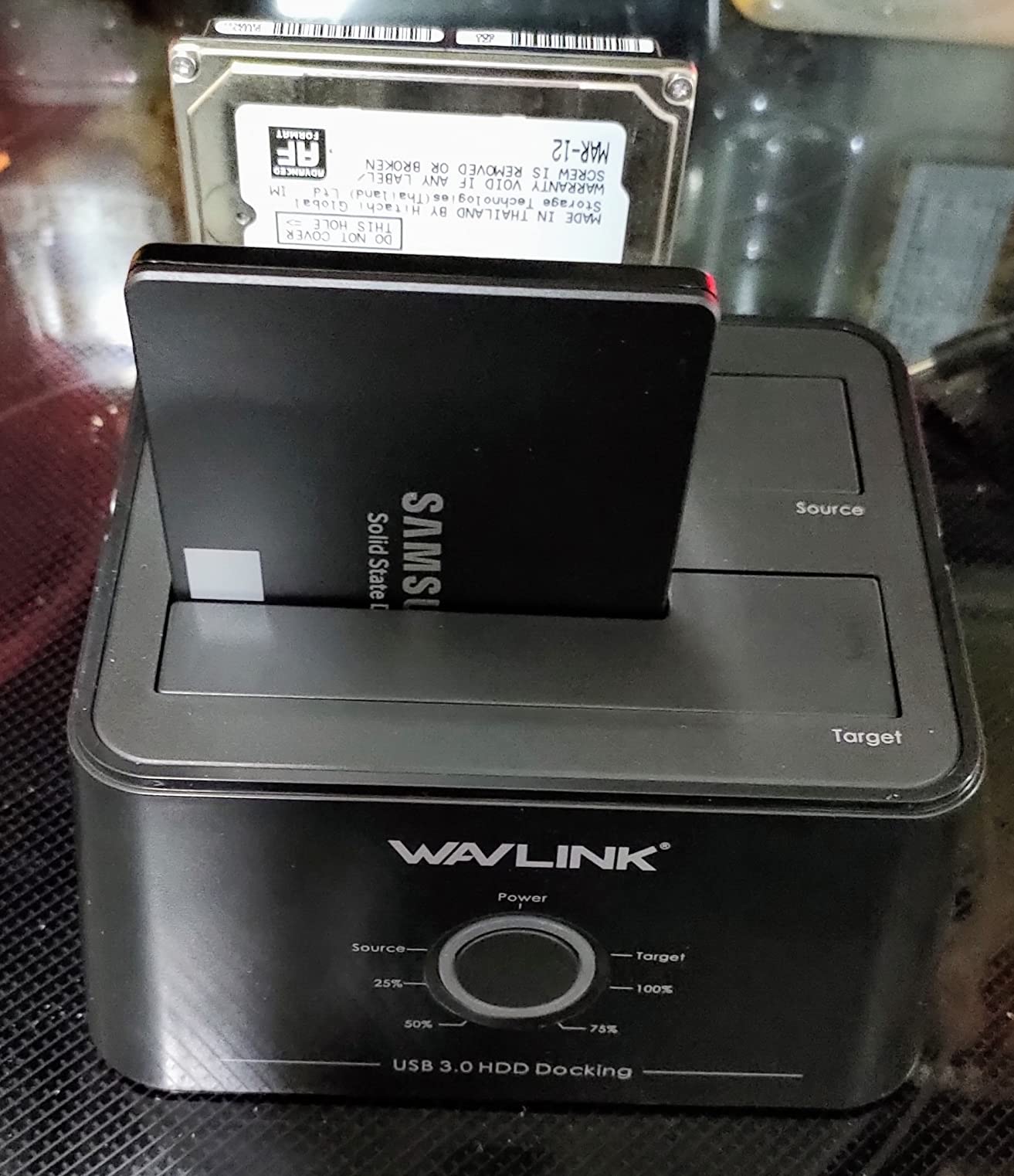 WAVLINK USB 3.0 and USB C to SATA Dual-Bay External Hard Drive Docking Station for 2.5/3.5 Inch HDD/SSD with UASP (6Gbps), Support Offline Clone/Duplicator Function [16TB X2 ]-Black customer photo 2