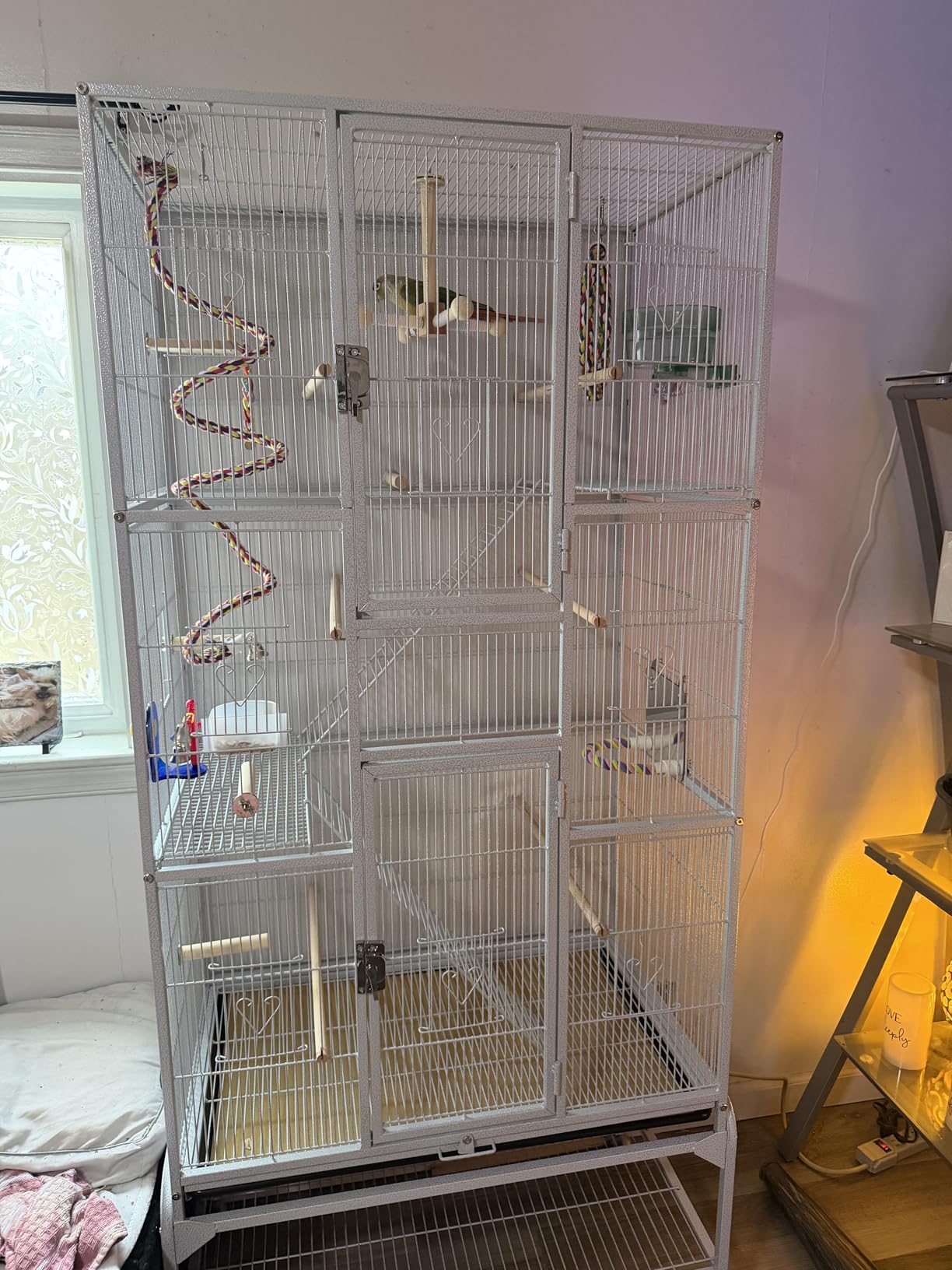 Yaheetech 69-Inch Extra Large Bird Cage Metal Parrot Cage for Mid-Sized Parrots Cockatiels Conures Parakeets Lovebirds Budgie Finch, Black customer photo 1