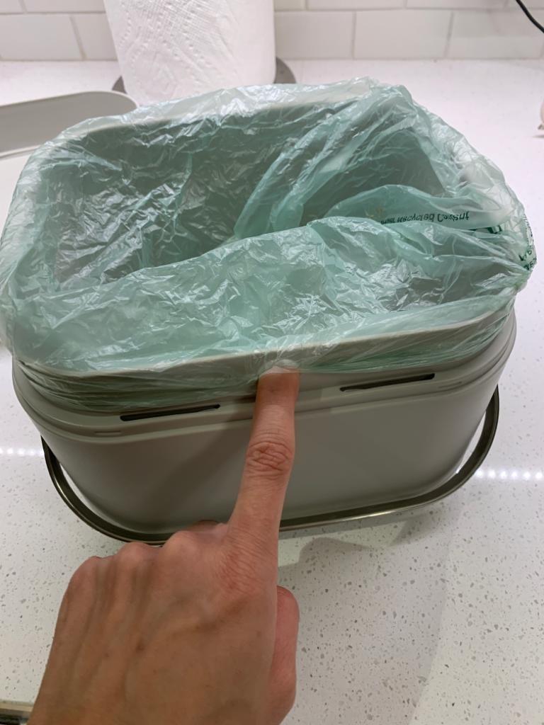 Joseph Joseph Stack Kitchen Food Intelligent Waste Compost Caddy Recycling Bin with Odor Filter, 4 Litre / 1 Gallon - Stone customer photo 2