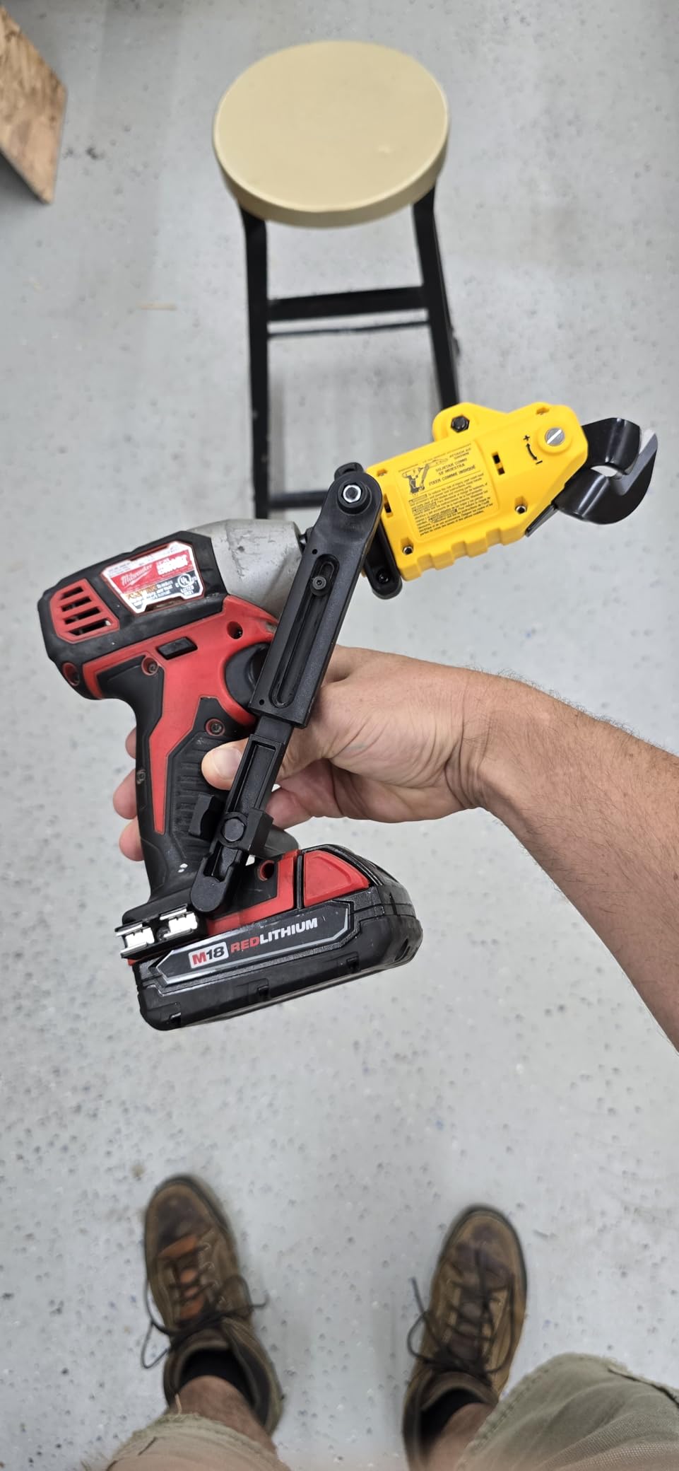 DEWALT Metal Shear/Cutter Drill Attachment, Impact Ready, 360 Degree Pivoting Head, Cuts 18GA Material (DWASHRIR) customer photo 2