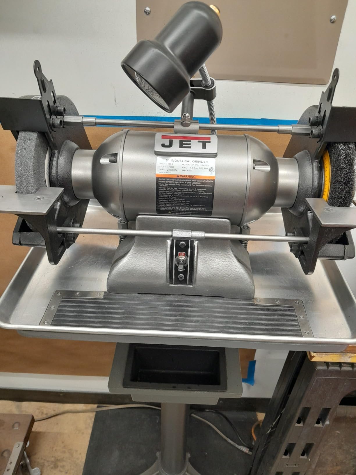 JET 8-Inch Industrial Bench Grinder, 3600 RPM, 1 HP, 115V 1Ph (IBG-8) customer photo 1