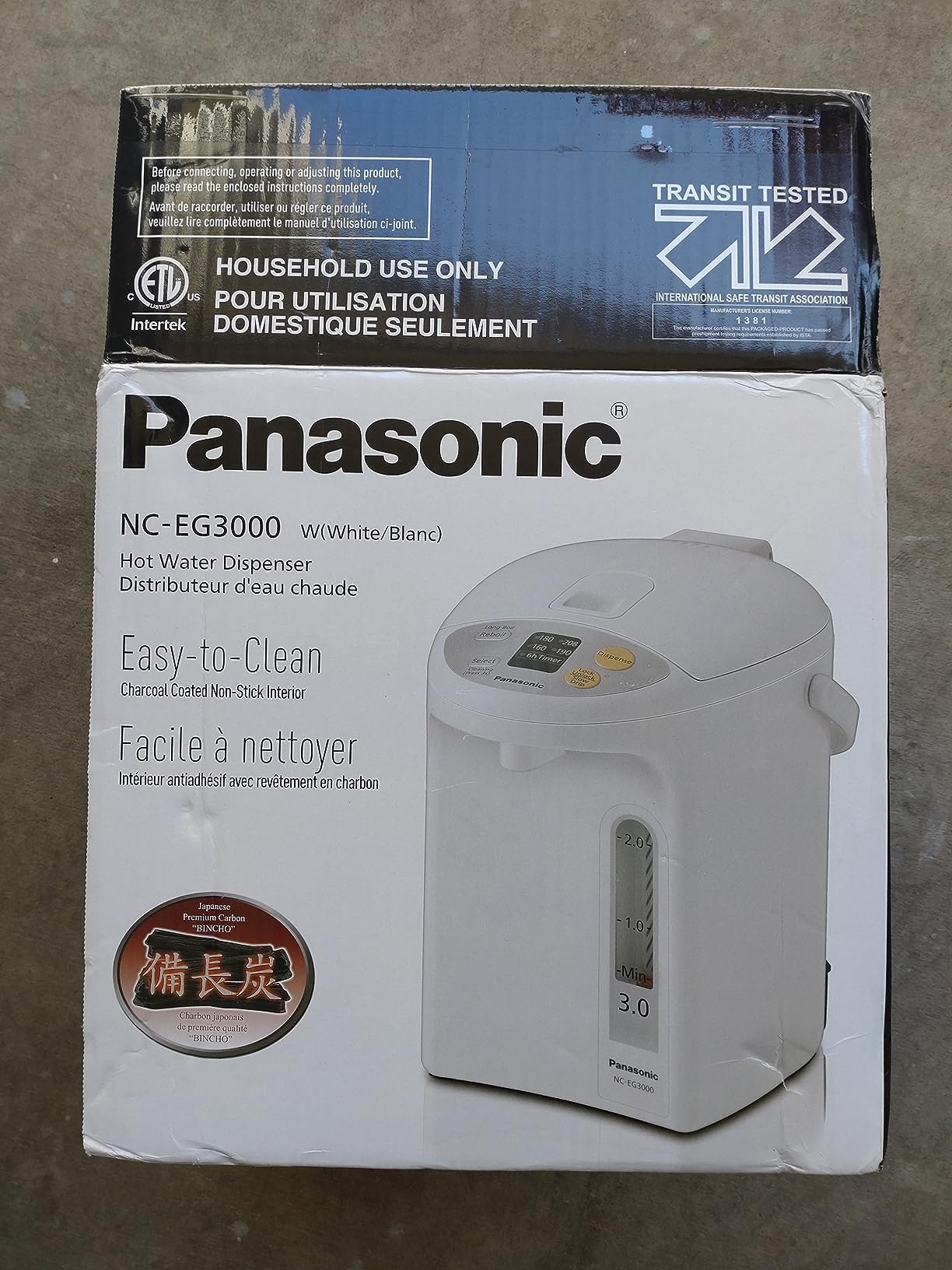 Panasonic 3L Water Boiler Electric Hot Water Dispenser Countertop w/Slow-Drip Mode for Coffee & Tea, 4 Temp Presets, Charcoal-Purified Stainless, Auto Shut-Off, Timer & Safety Lock - NC-EG3000 customer photo 1
