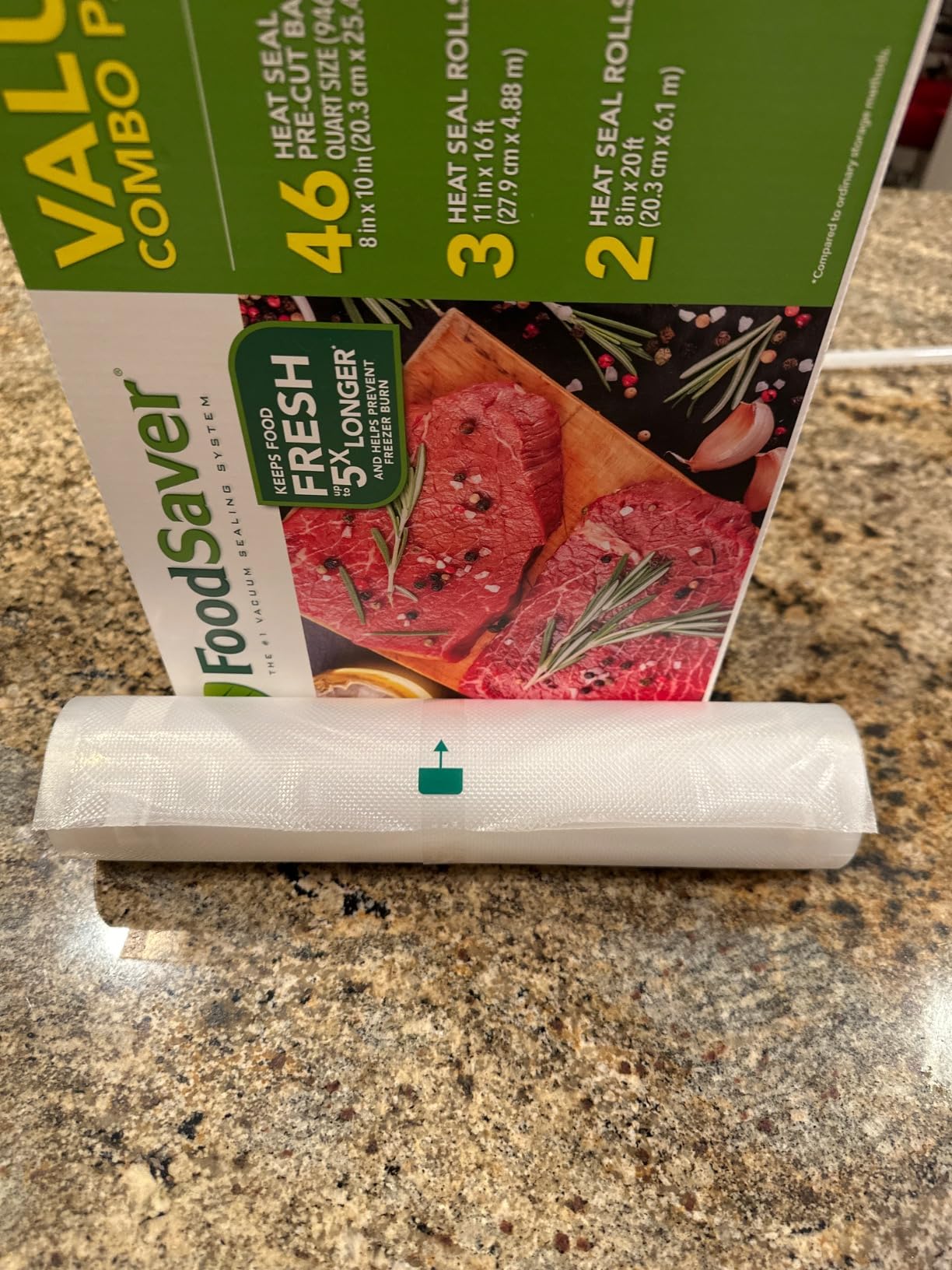 FoodSaver Custom Fit Vacuum Sealer Rolls, Airtight Food Storage and Sous Vide Rolls, BPA-Free, 11 x 16' (Pack of 3) customer photo 1