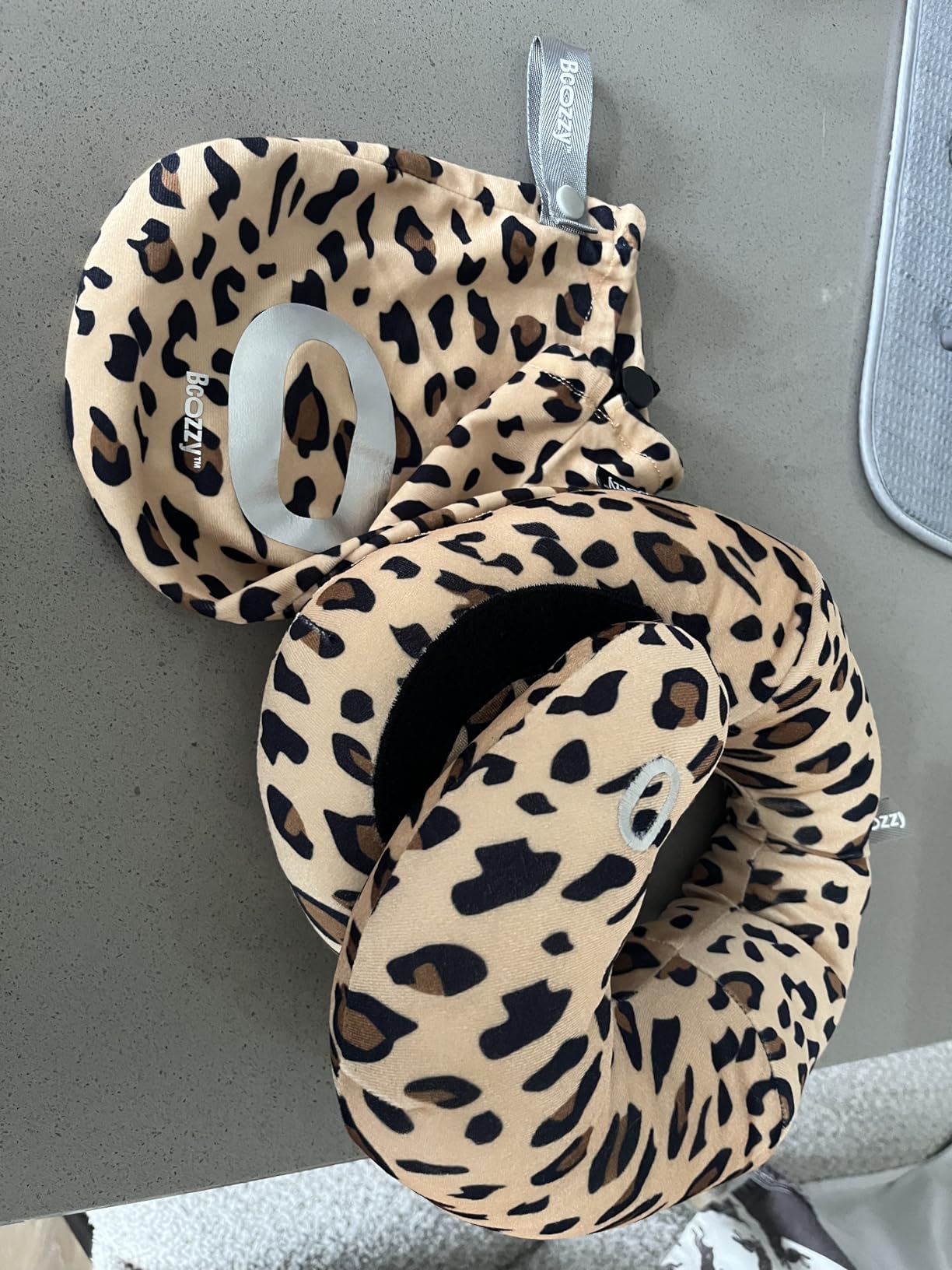 BCOZZY Travel Neck Pillow for Airplane - Patented Double Support for Head, Neck, and Chin customer photo 2