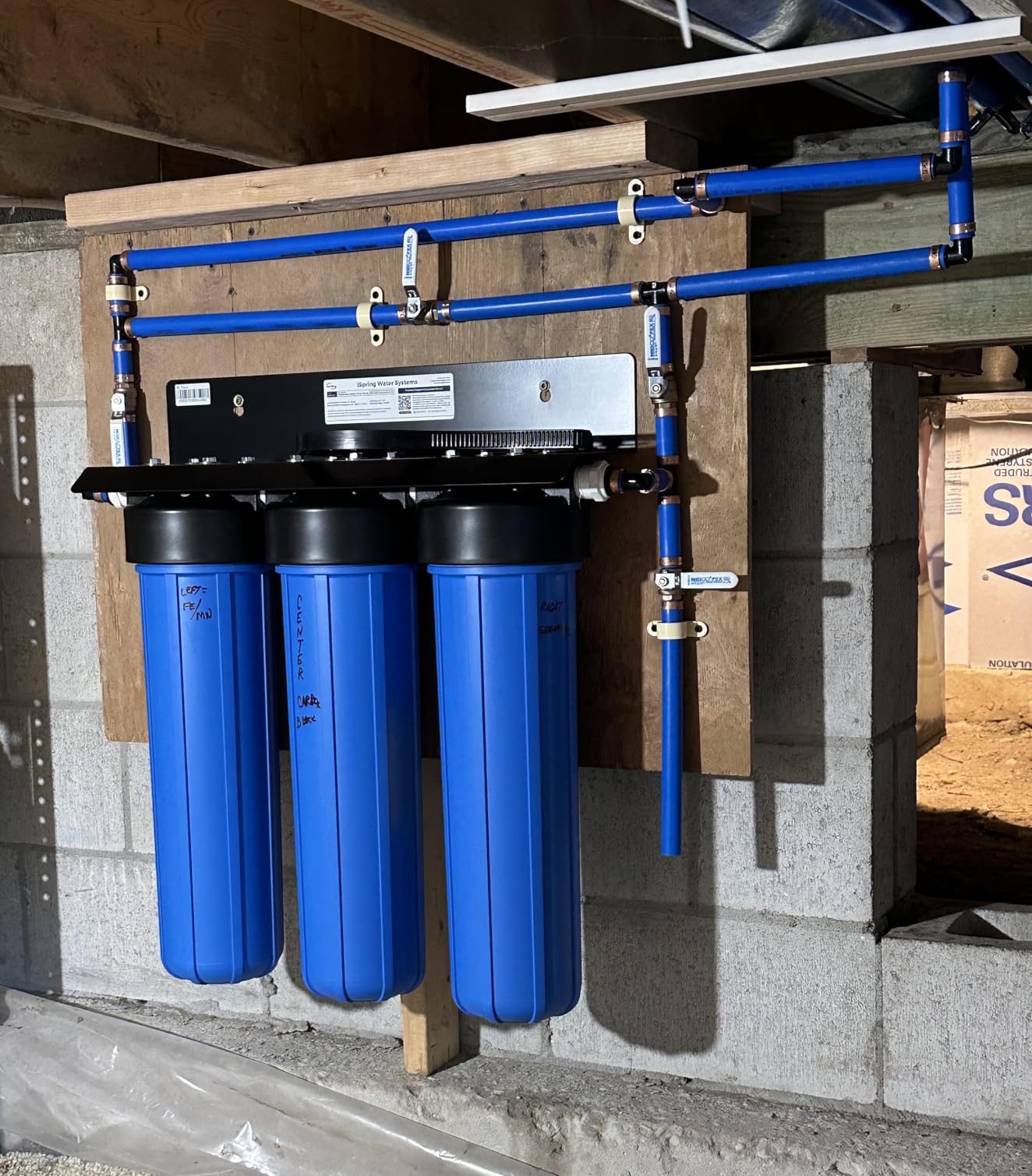 iSpring Whole House Water Filter System, Reduces Iron, Manganese, Chlorine, Sediment, Taste, and Odor, 3-Stage Iron Filter Whole House, Model: WGB32BM customer photo 1