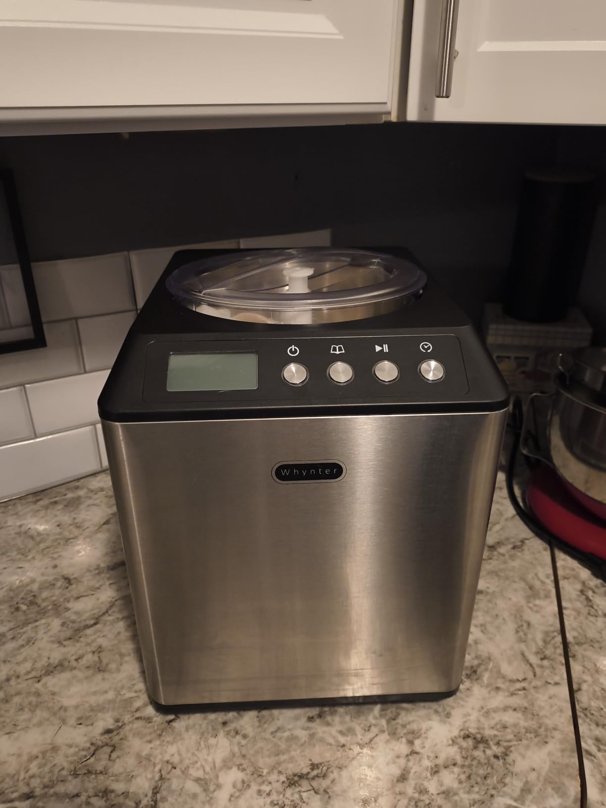 Whynter Ice Cream Maker Machine Automatic 2.1 Qt. Upright with Built-In Compressor, LCD Digital Display & Timer, No Pre-Freezing, ICM-201SB, Stainless Steel customer photo 1