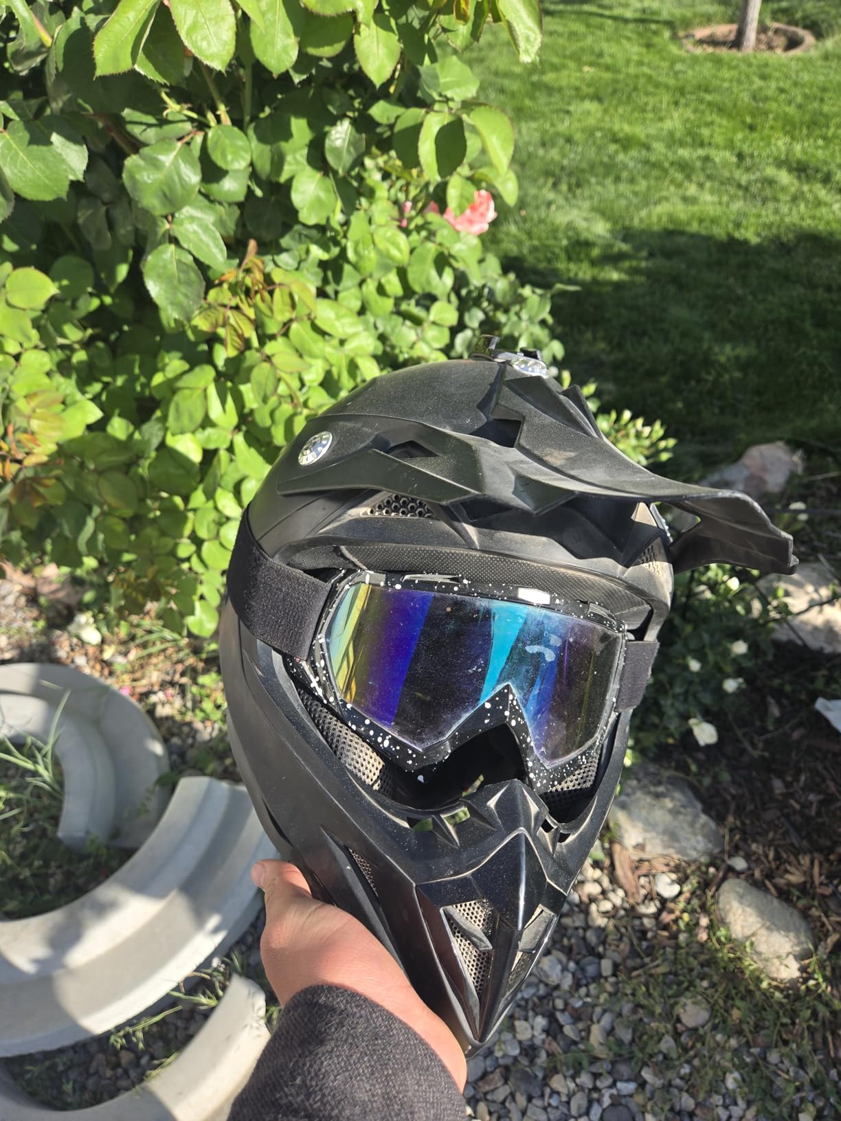 YEMA Adults Dirt Bike Helmets, Ventilated Motocross ATV Dirtbike Offroad BMX MX Helmets, DOT Approved customer photo 2