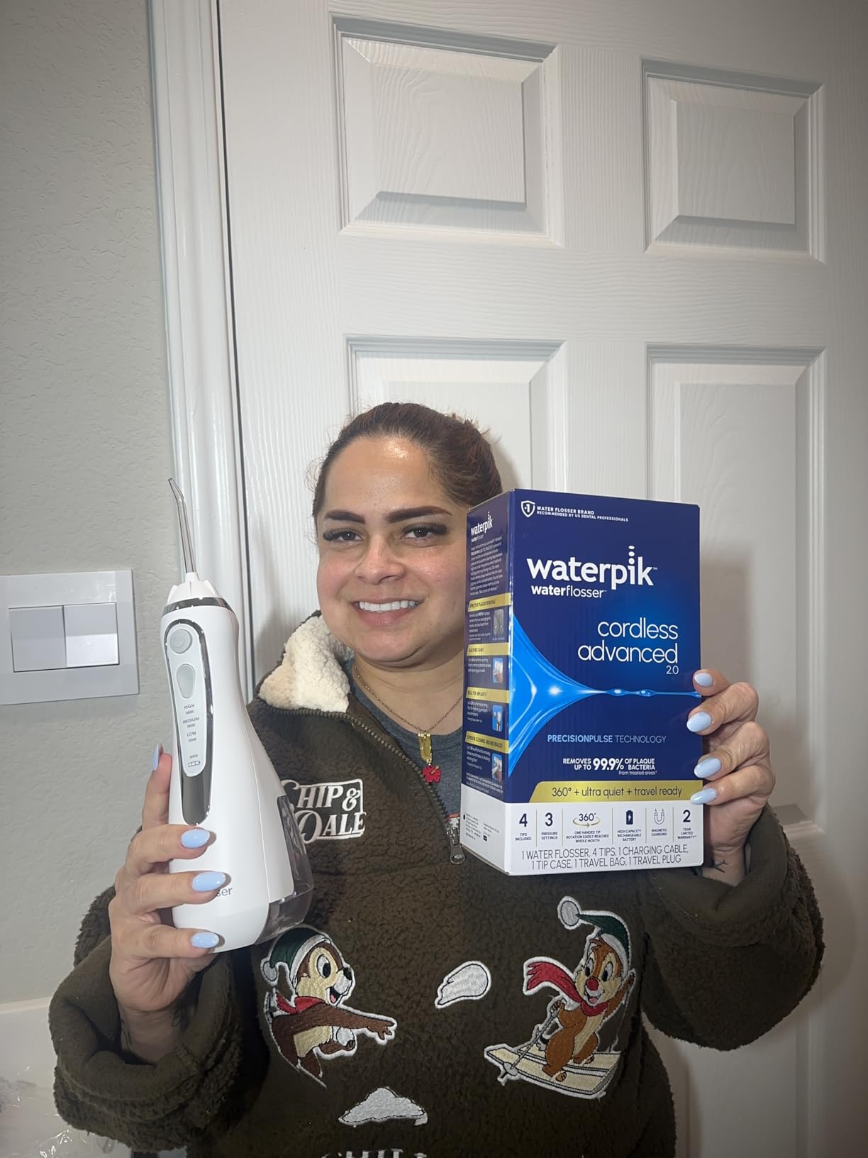 Waterpik Cordless Advanced 2.0 Water Flosser For Teeth, Gums, Braces, Dental Care With Travel Bag and 4 Tips, ADA Accepted, Rechargeable, Portable, and Waterproof, Blue WP-583 customer photo 1