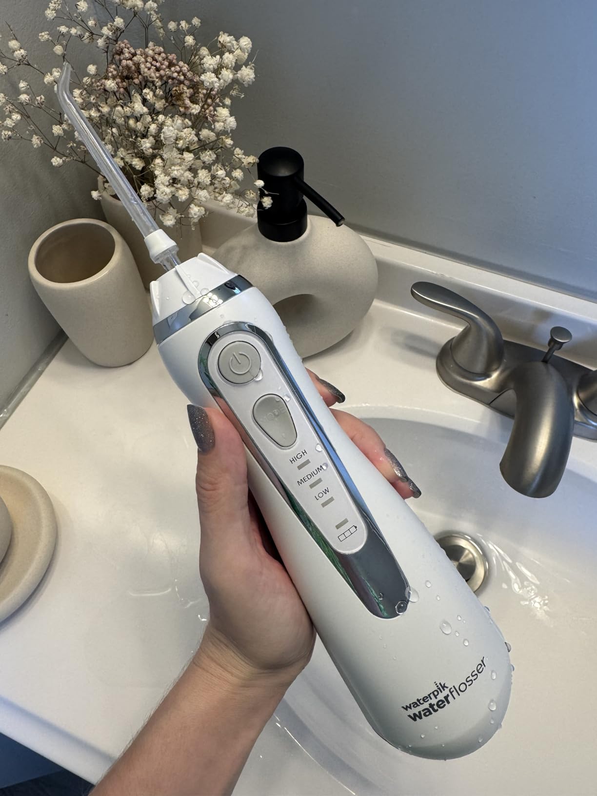 Waterpik Cordless Advanced 2.0 Water Flosser For Teeth, Gums, Braces, Dental Care With Travel Bag and 4 Tips, ADA Accepted, Rechargeable, Portable, and Waterproof, Blue WP-583 customer photo 2