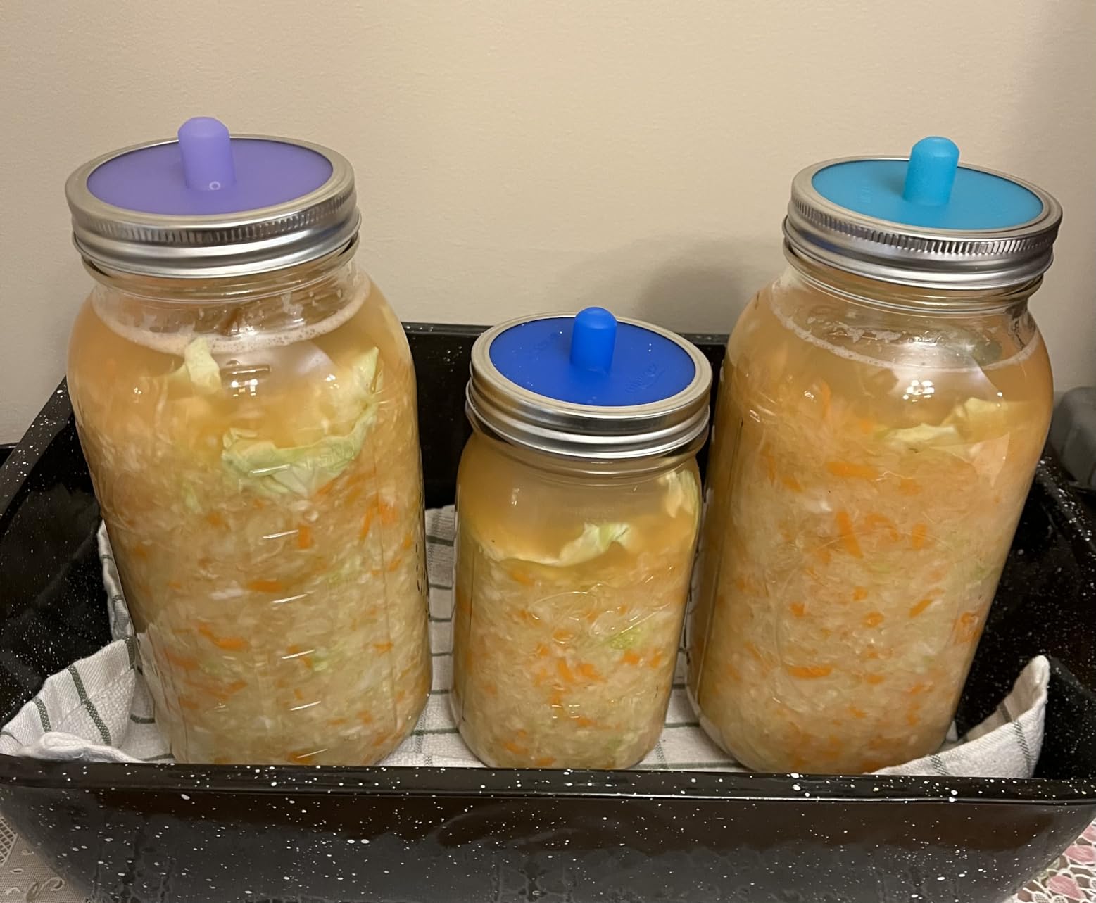 Masontops Complete Mason Jar Fermentation Kit - Pickle Kit, Sauerkraut Making Kit Kimchi Container - Fermentation Airlock Lids Wide Mouth Mason Jars customer photo 2